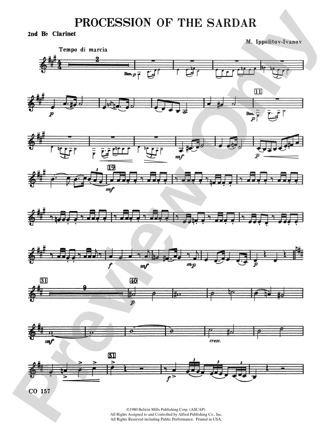 Procession of the Sardar: 2nd B-flat Clarinet