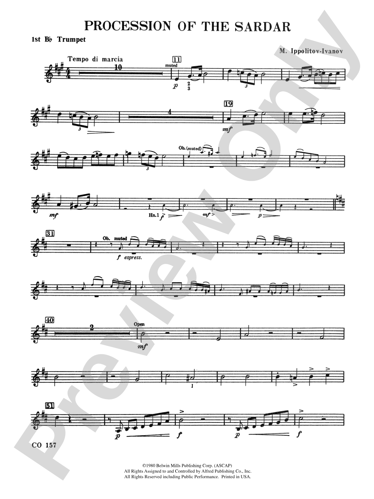 Procession of the Sardar: 1st B-flat Trumpet