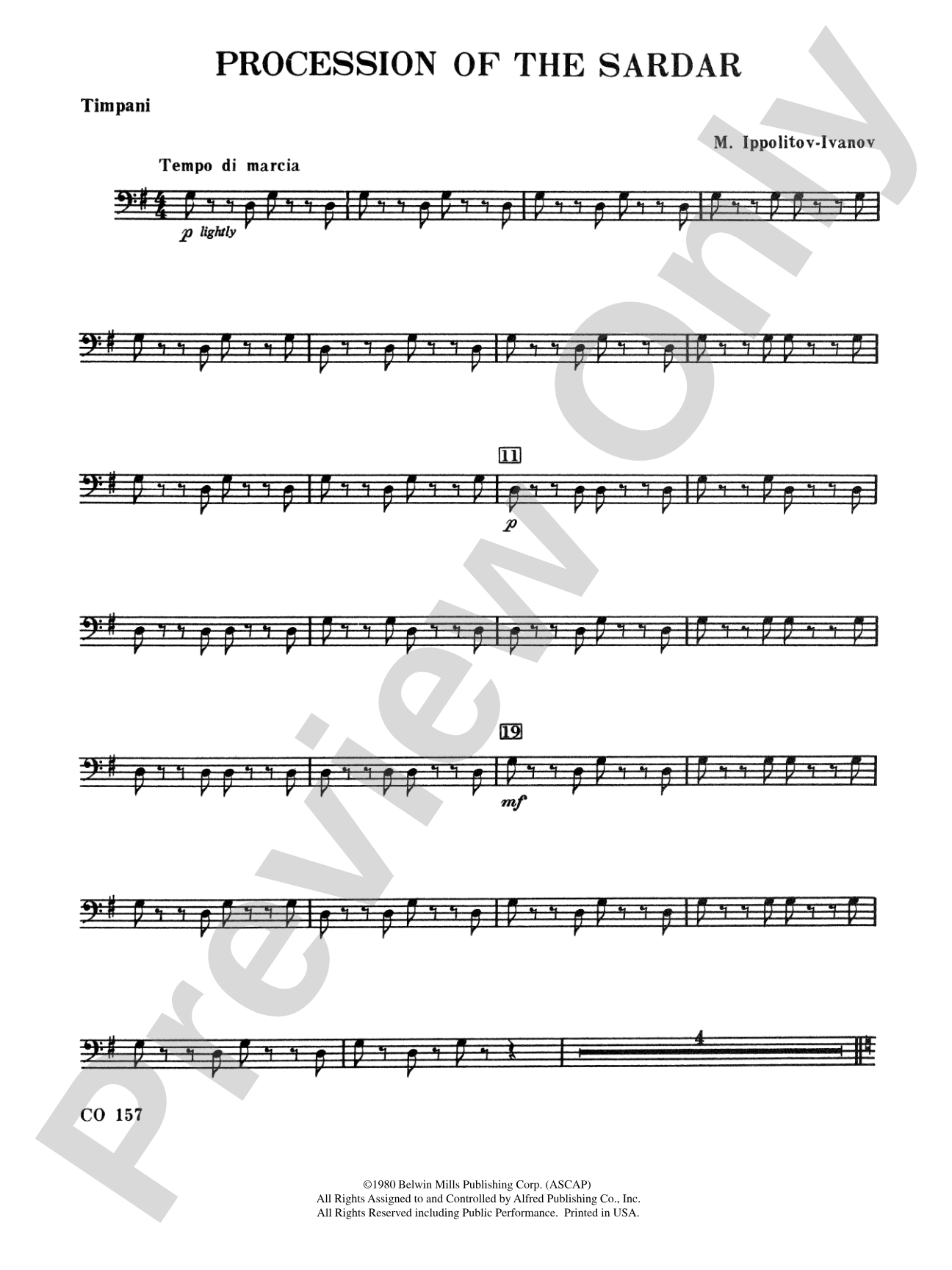 Procession of the Sardar: Timpani