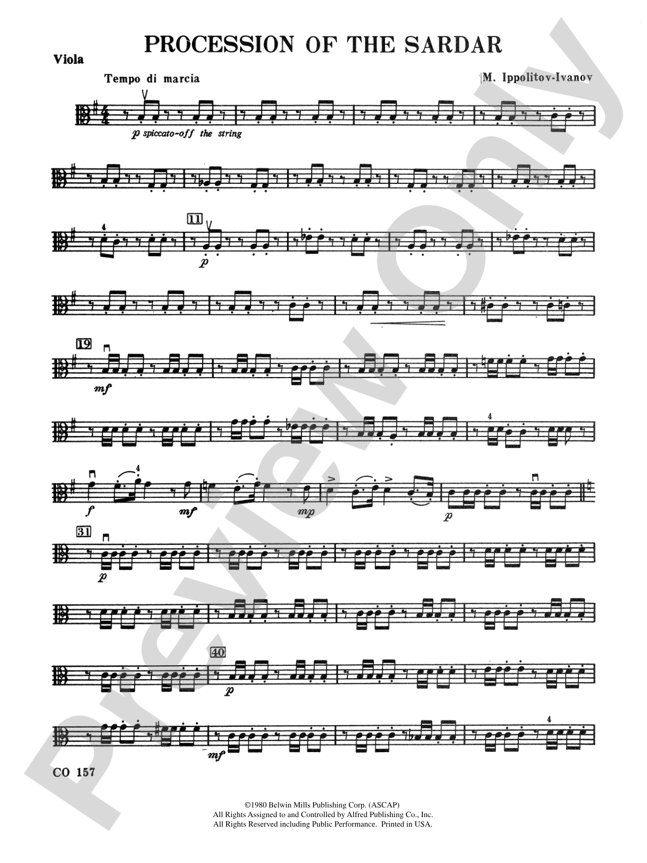 Procession of the Sardar: Viola