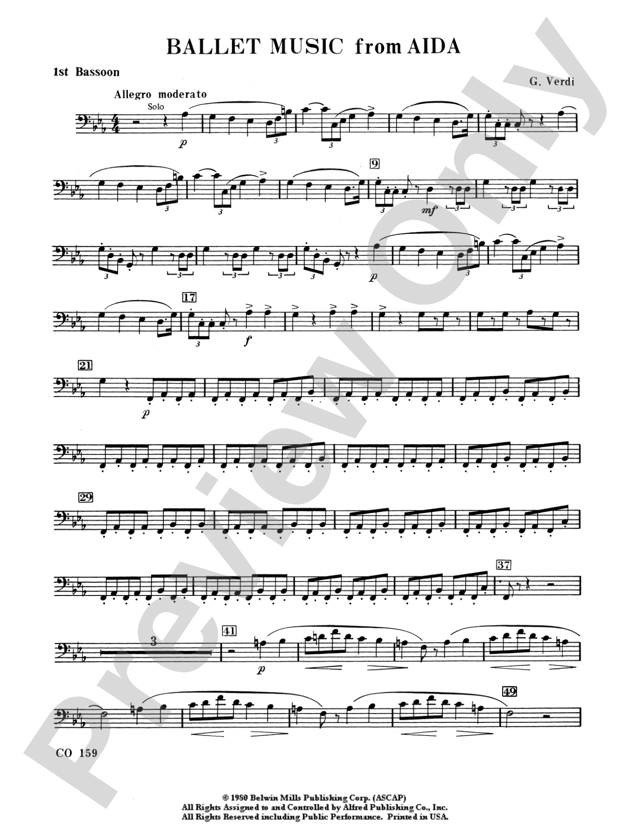 Ballet Music from Aïda: Bassoon