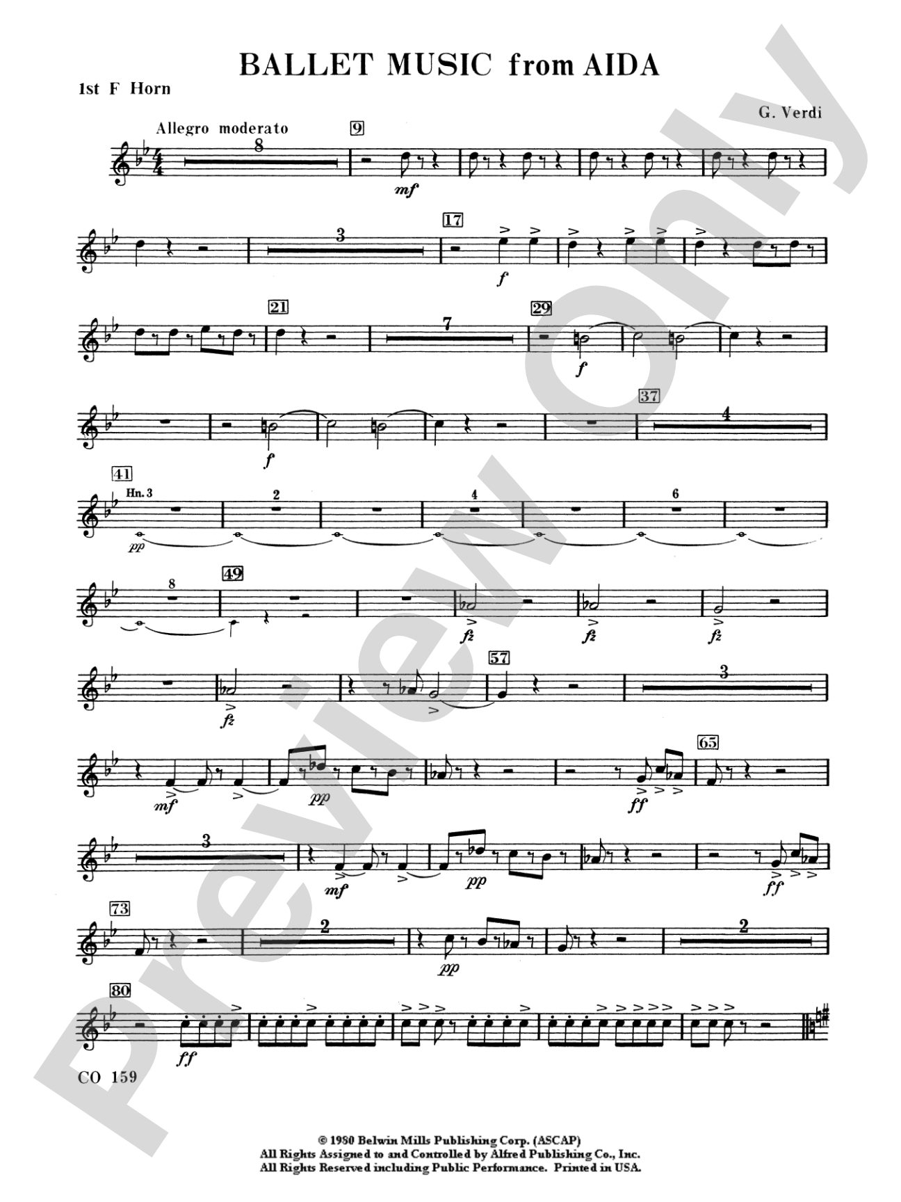 Ballet Music from Aïda: 1st F Horn
