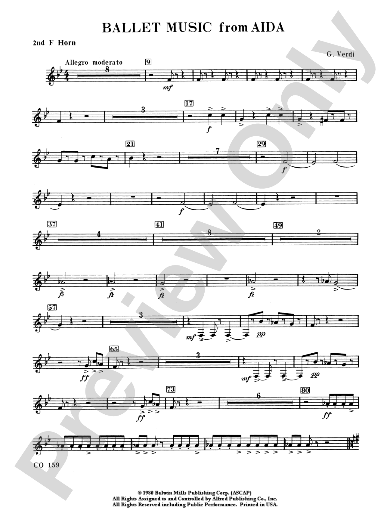Ballet Music from Aïda: 2nd F Horn