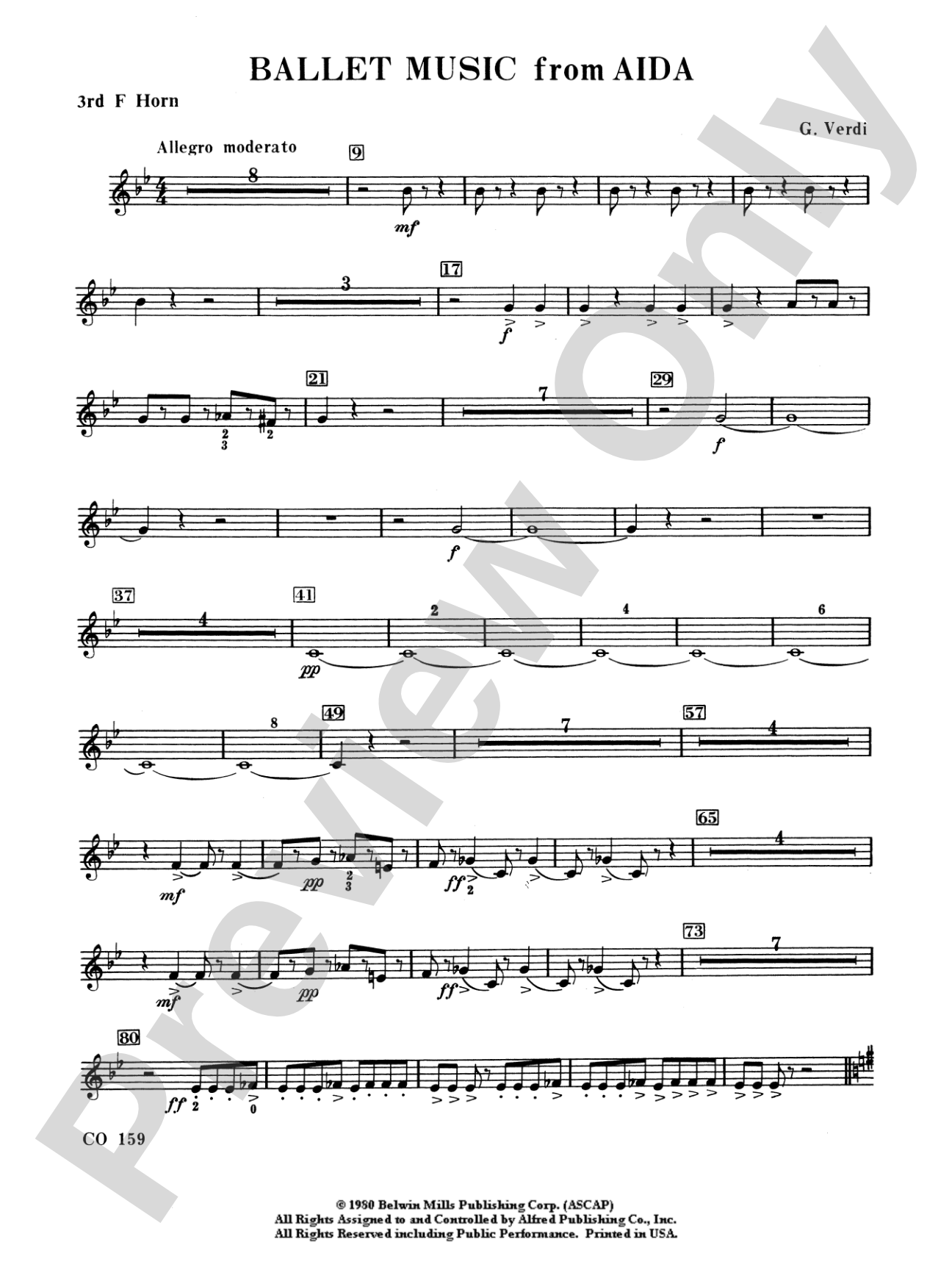 Ballet Music from Aïda: 3rd F Horn