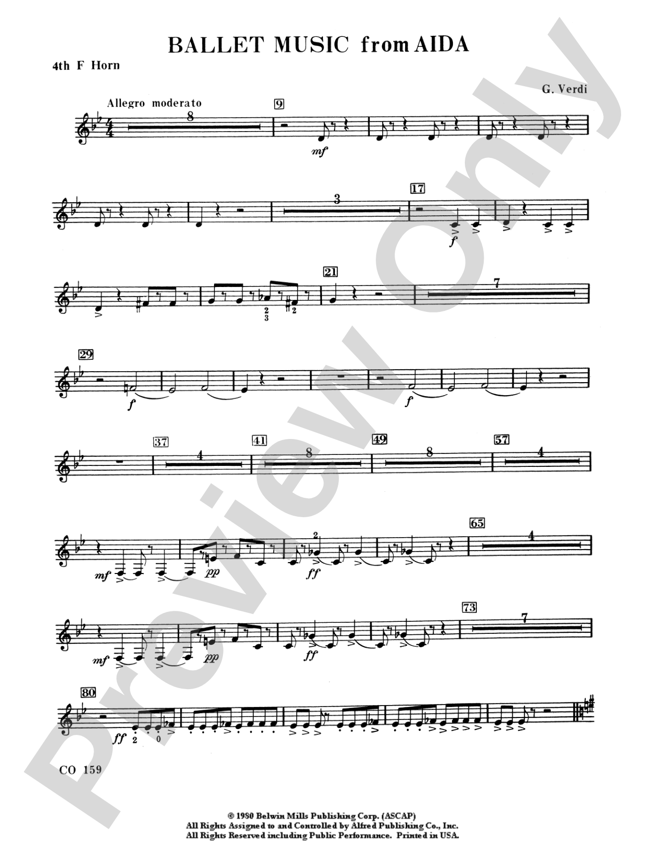 Ballet Music from Aïda: 4th F Horn