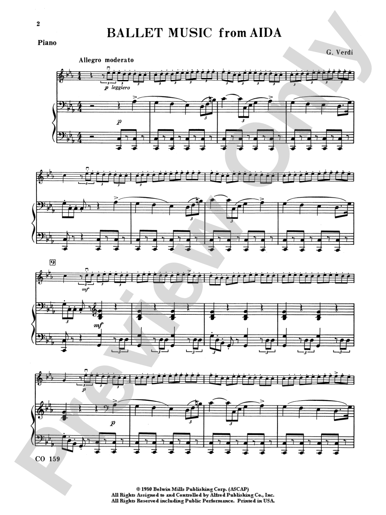 Ballet Music from Aïda: Piano Accompaniment