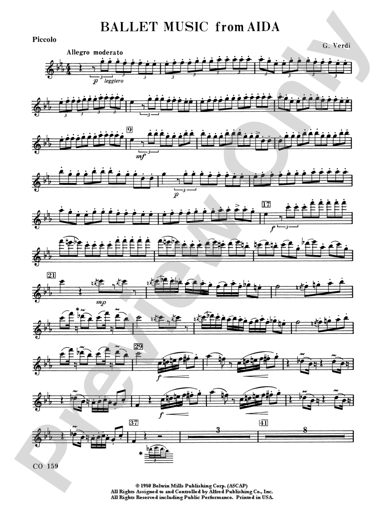 Ballet Music from Aïda: Piccolo
