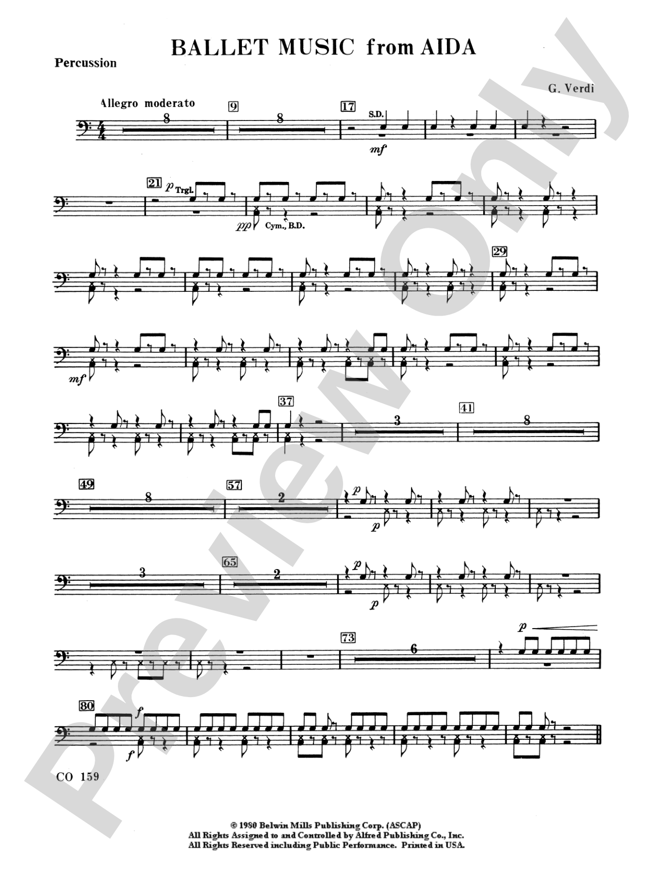 Ballet Music from Aïda: 1st Percussion