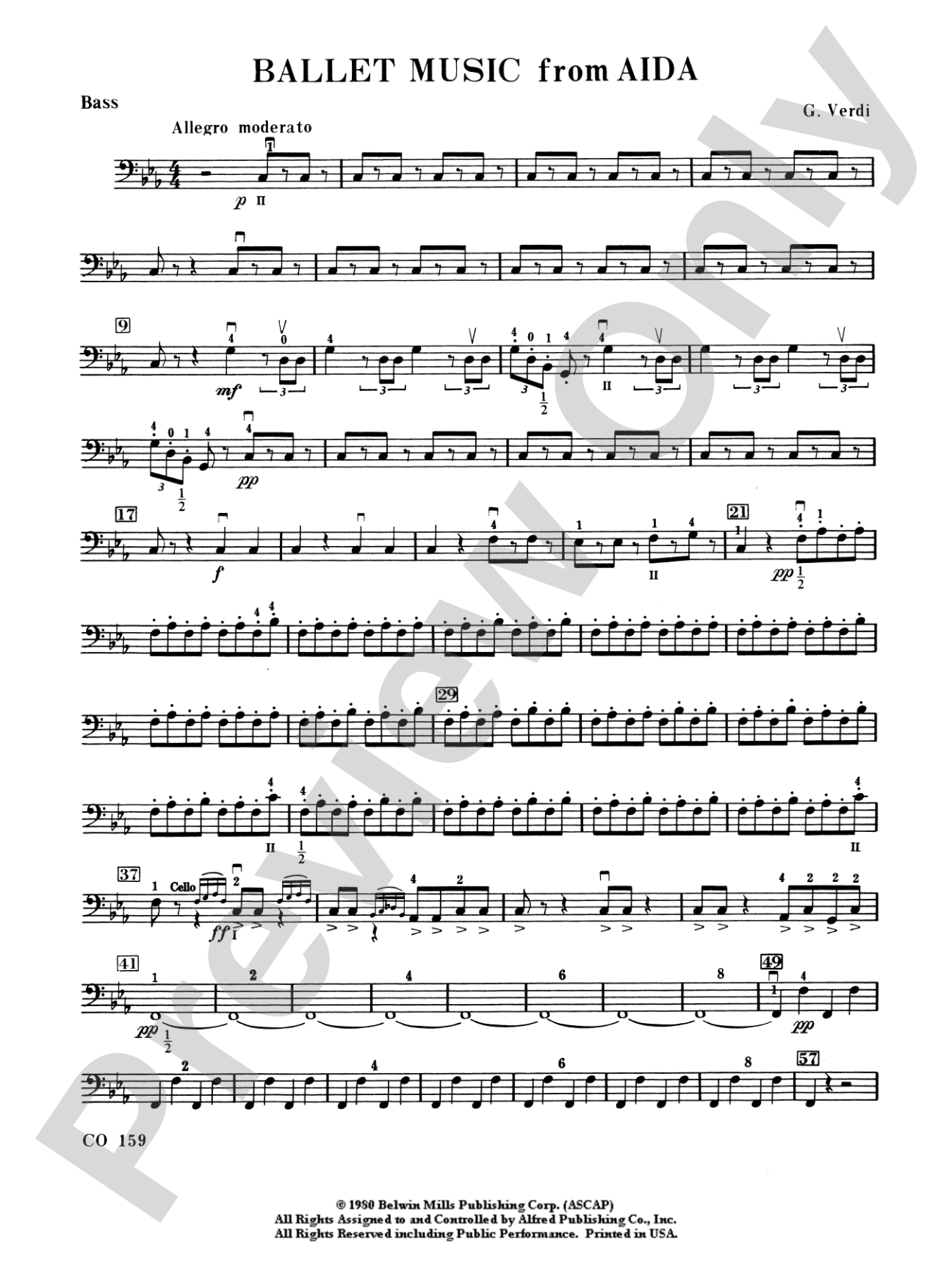 Ballet Music from Aïda: String Bass