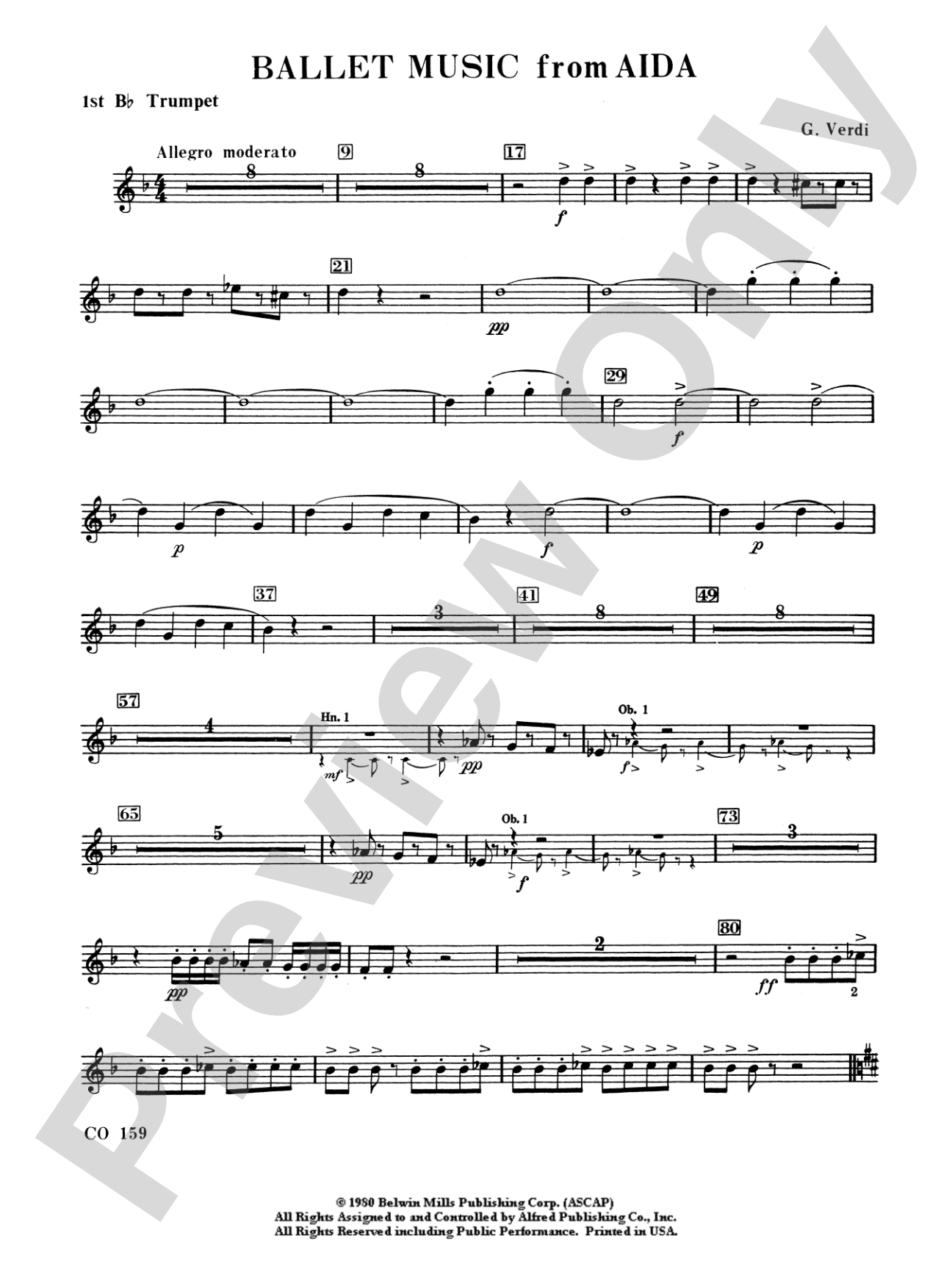 Ballet Music from Aïda: 1st B-flat Trumpet