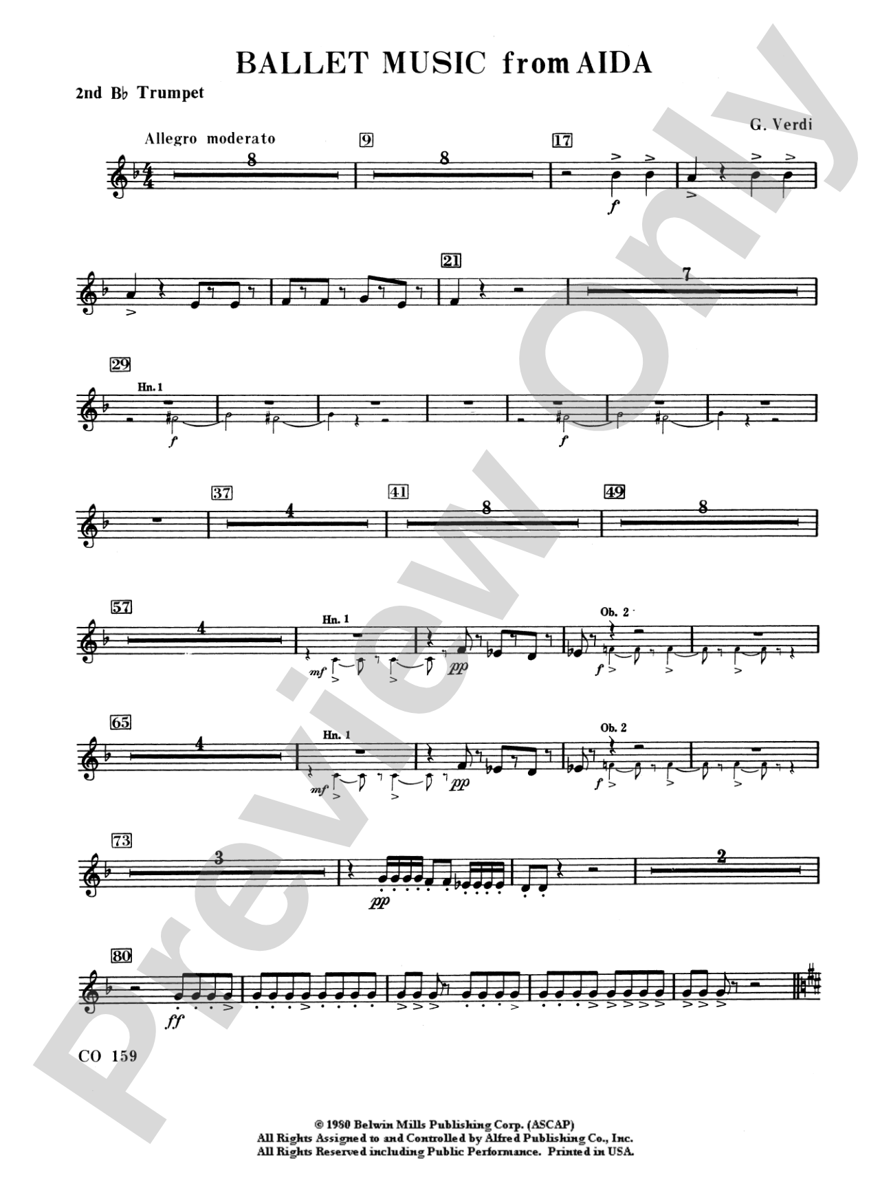 Ballet Music from Aïda: 2nd B-flat Trumpet