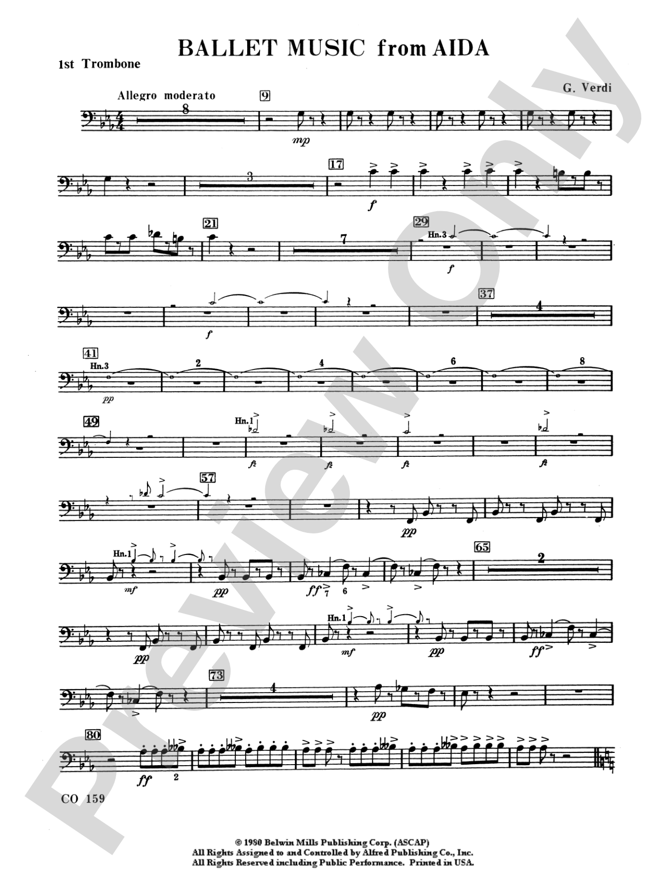Ballet Music from Aïda: 1st Trombone