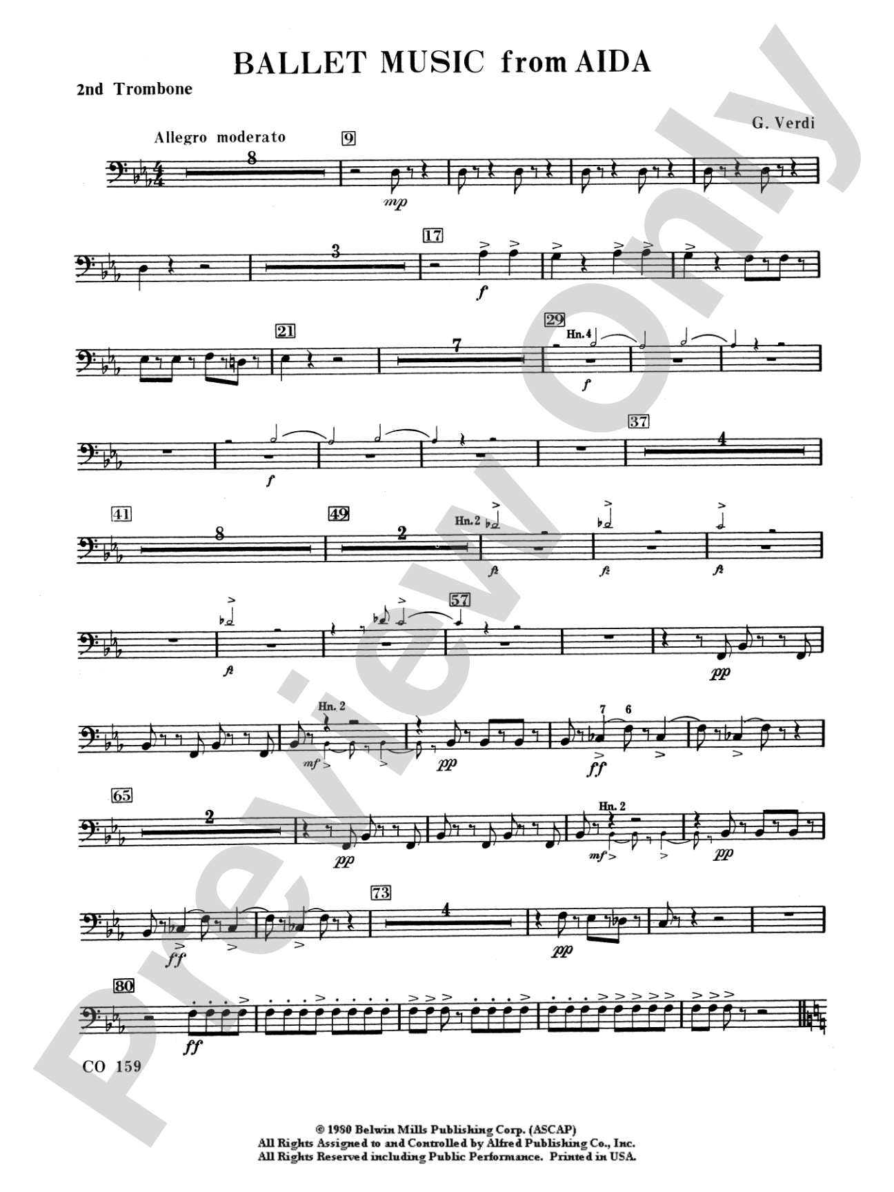 Ballet Music from Aïda: 2nd Trombone