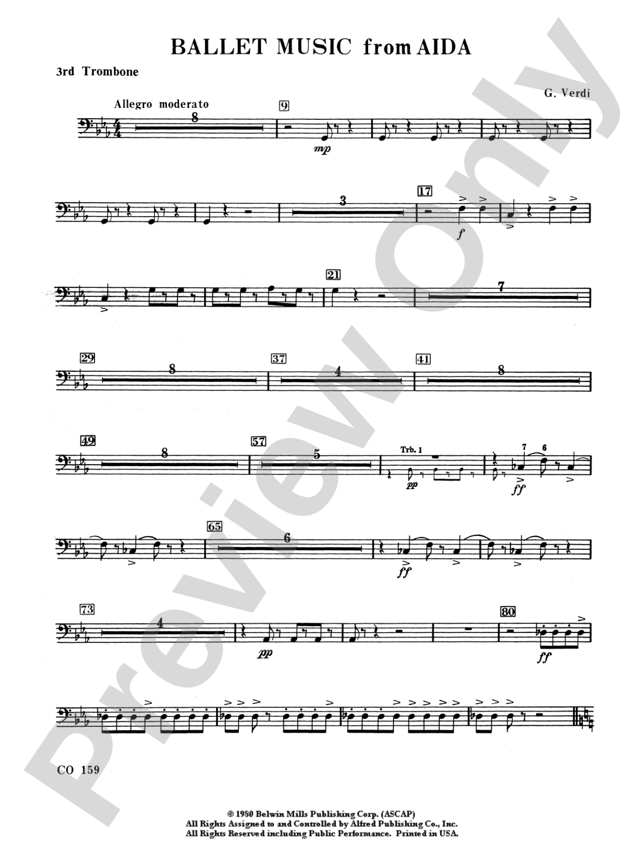 Ballet Music from Aïda: 3rd Trombone