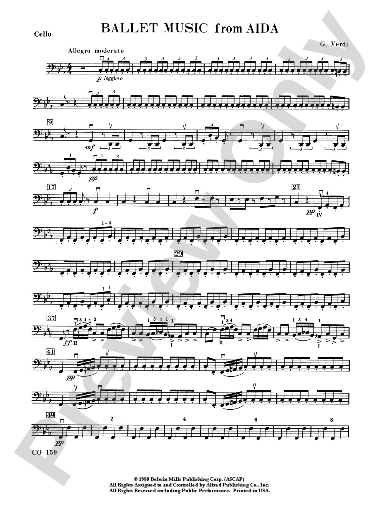 Ballet Music from Aïda: Cello