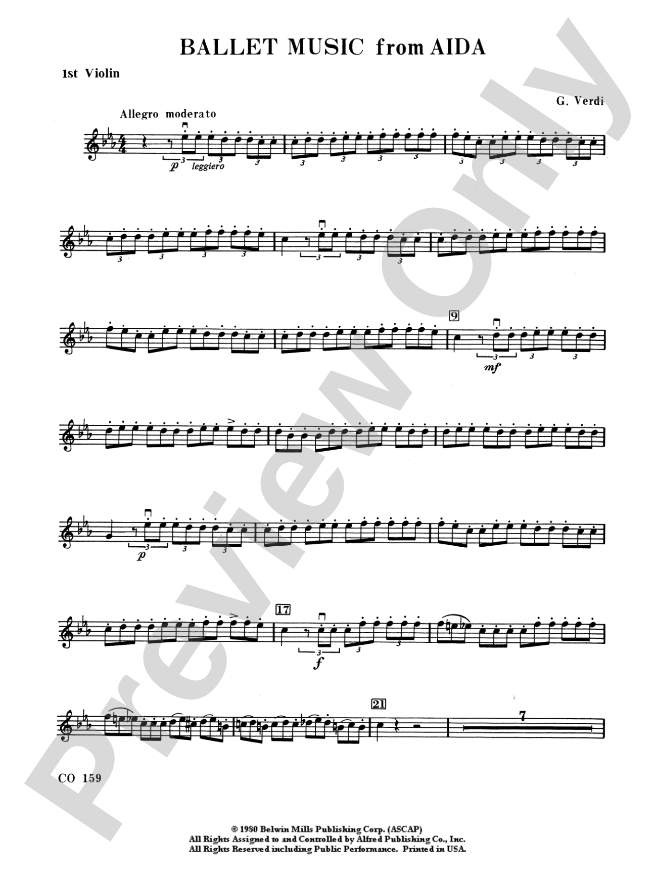 Ballet Music from Aïda: 1st Violin