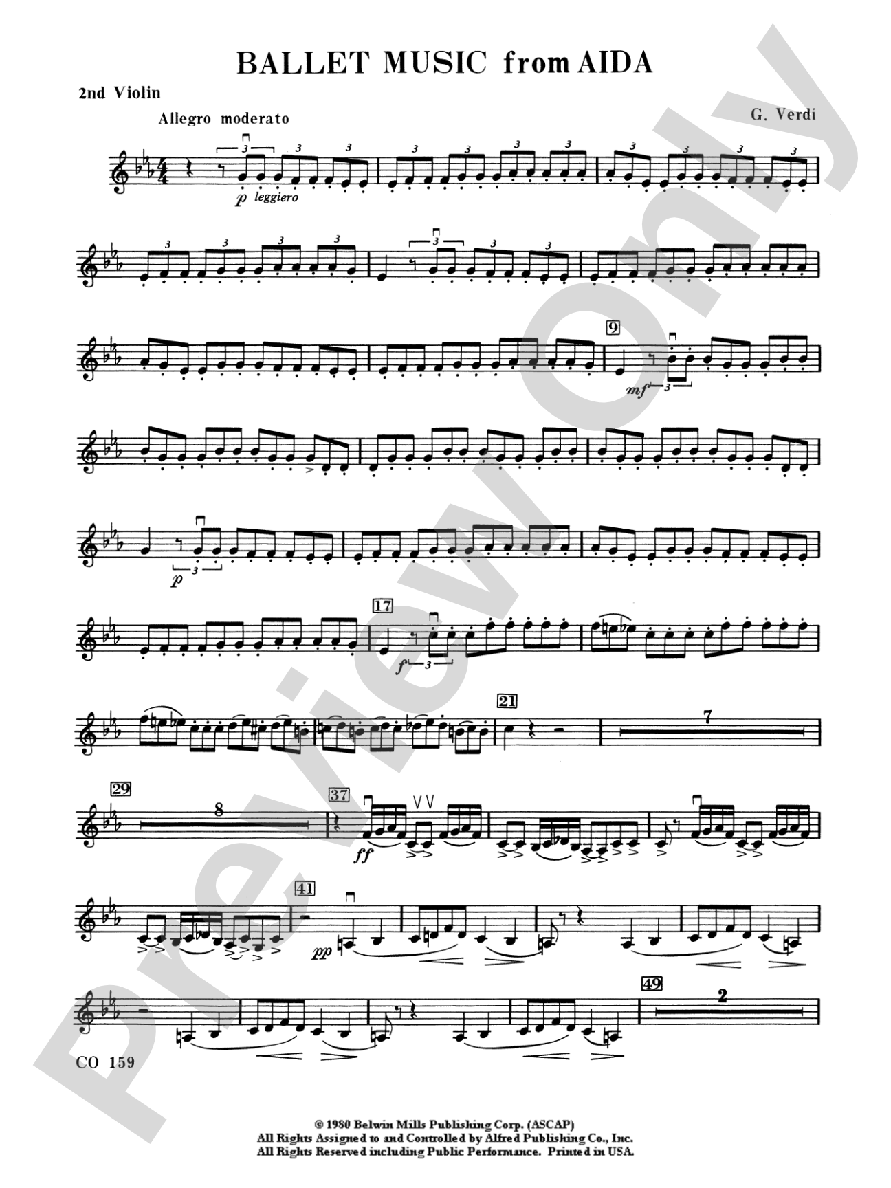 Ballet Music from Aïda: 2nd Violin