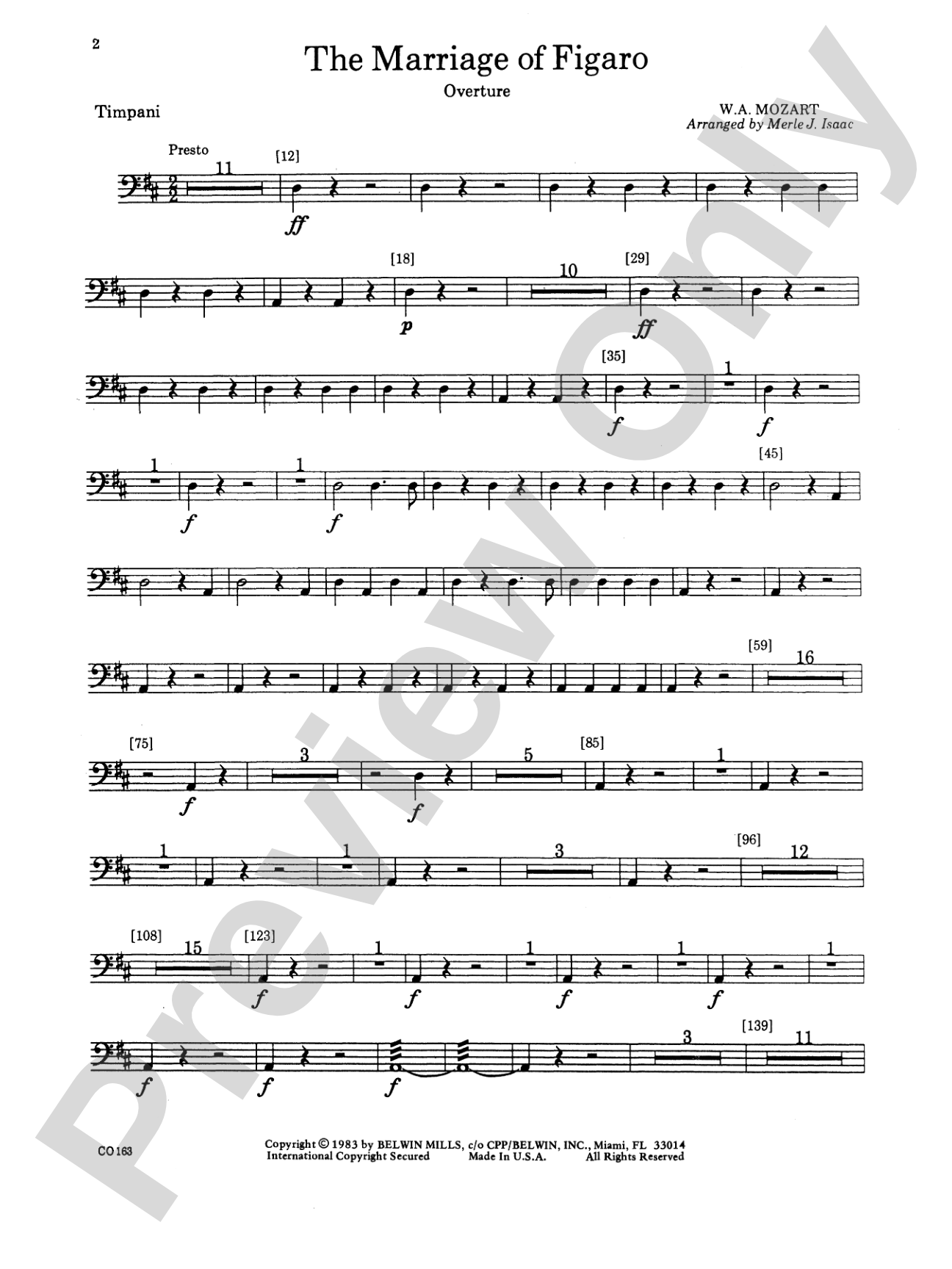 The Marriage of Figaro -- Overture: Timpani