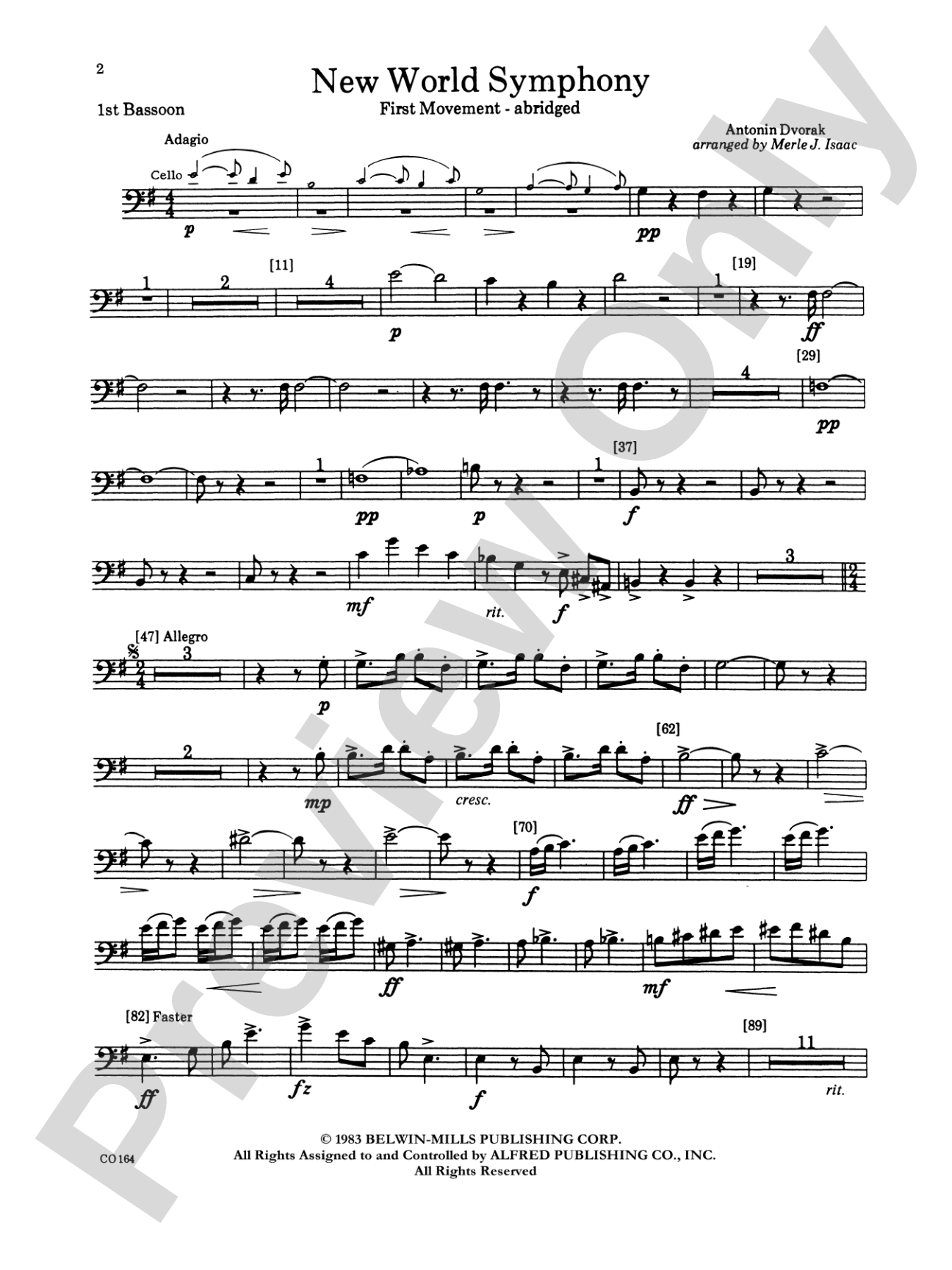 New World Symphony: Bassoon