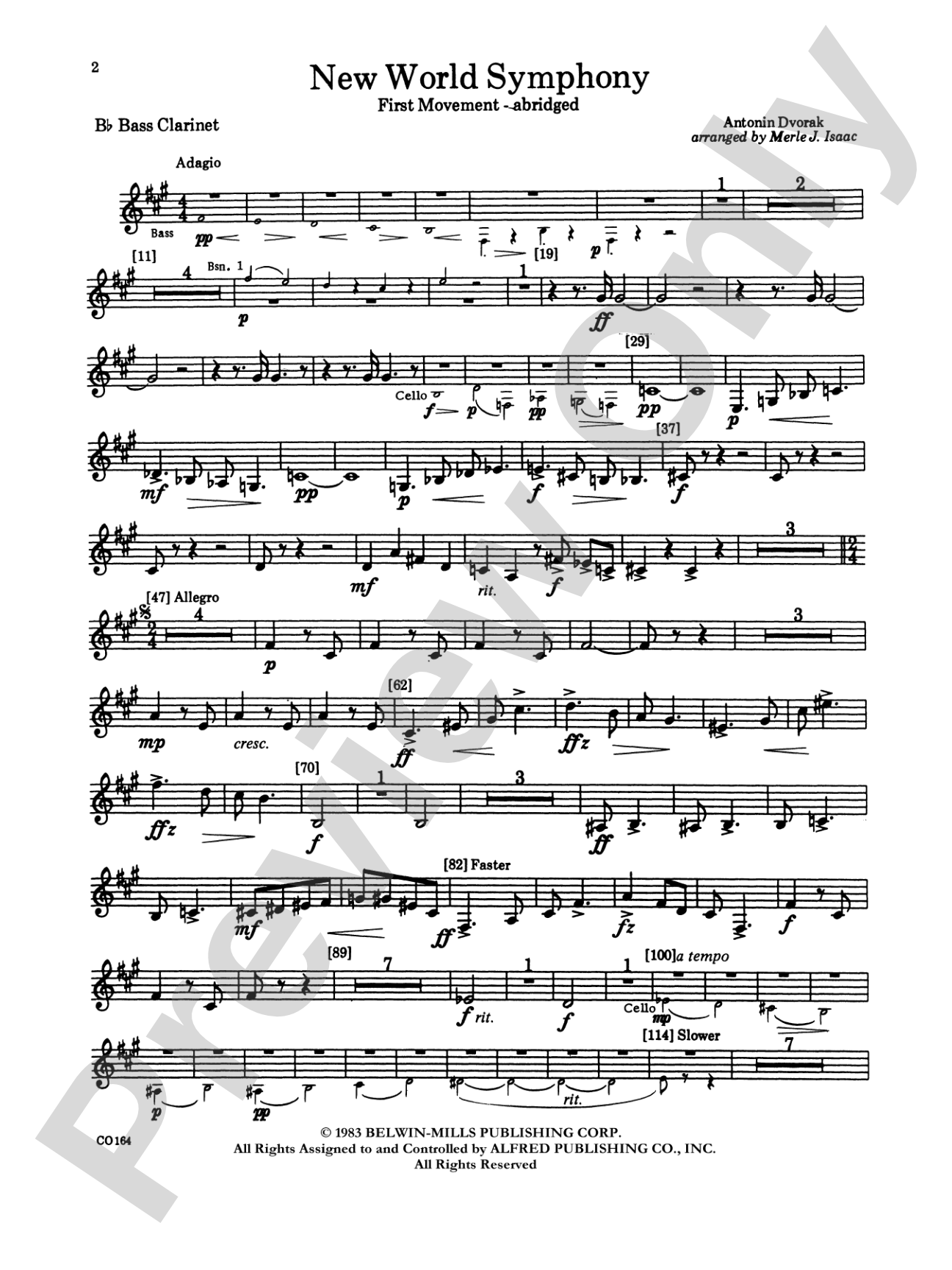 New World Symphony: B-flat Bass Clarinet