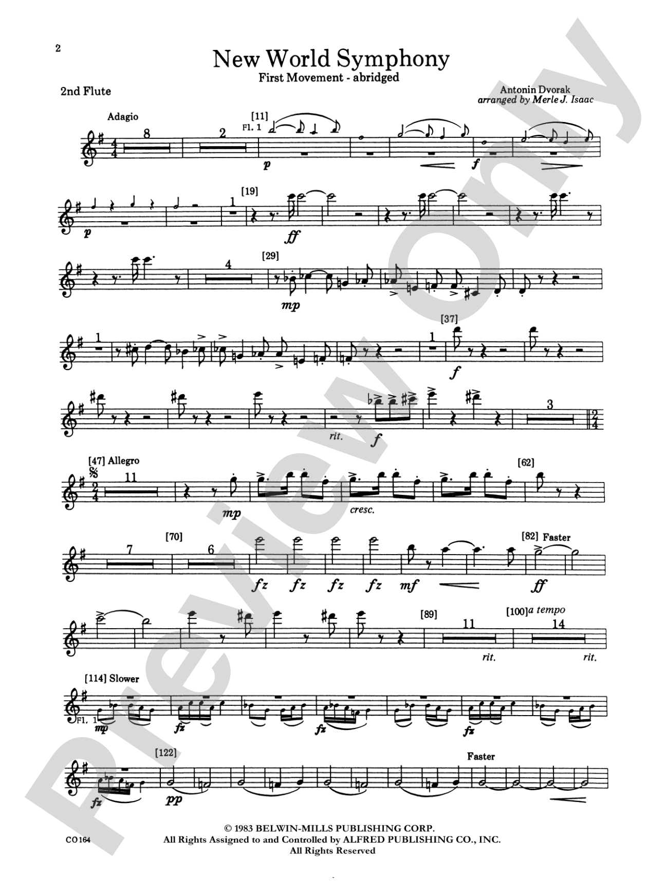 New World Symphony: 2nd Flute