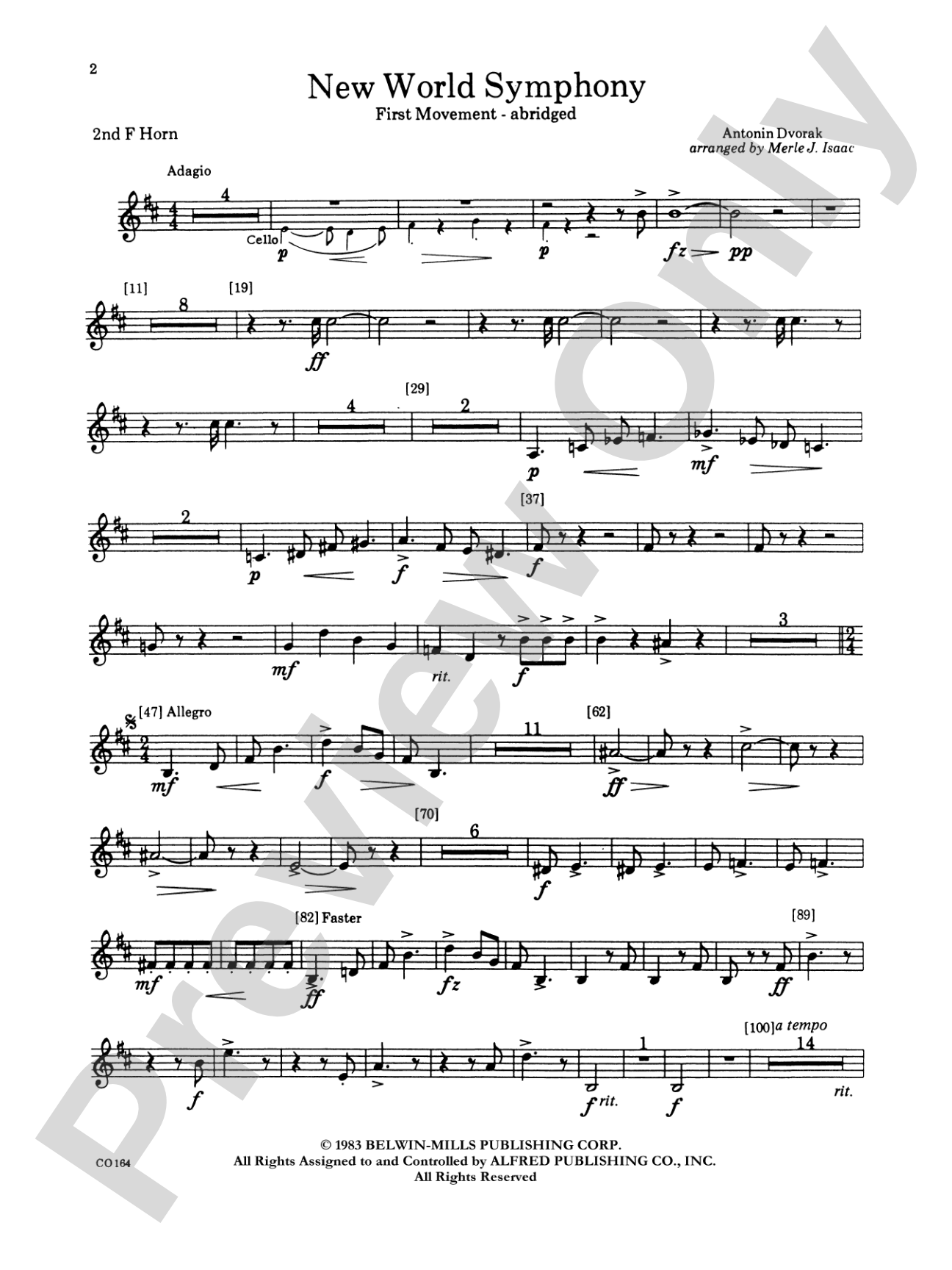 New World Symphony: 2nd F Horn