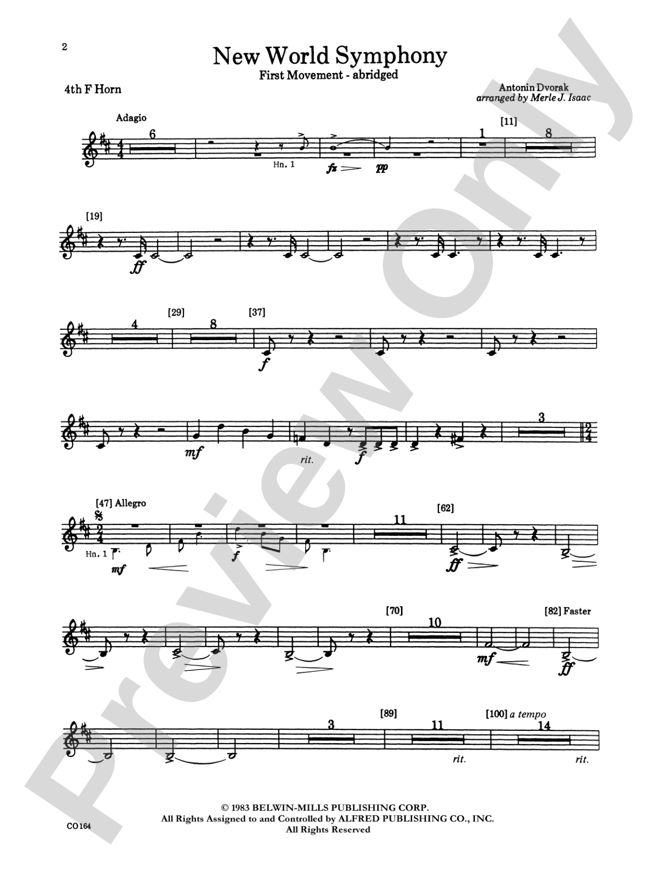 New World Symphony: 4th F Horn