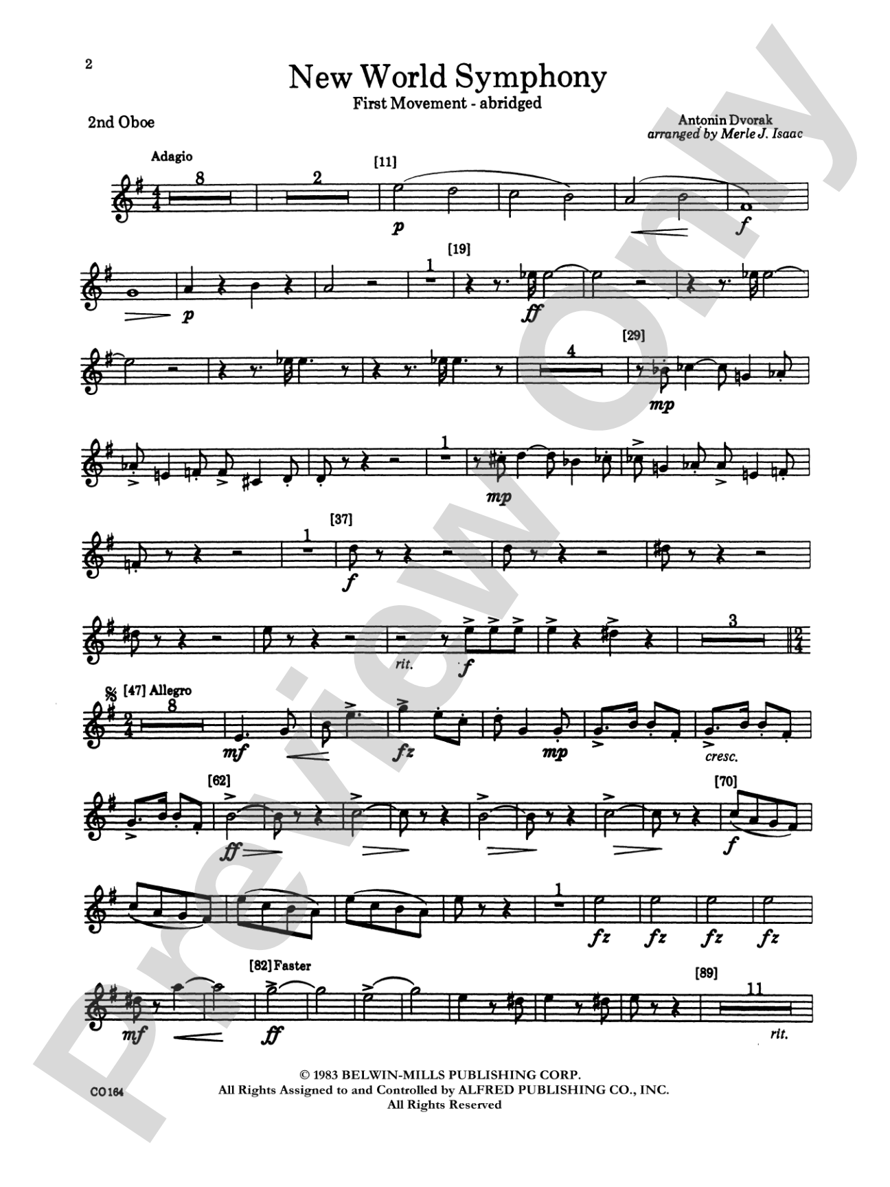New World Symphony: 2nd Oboe