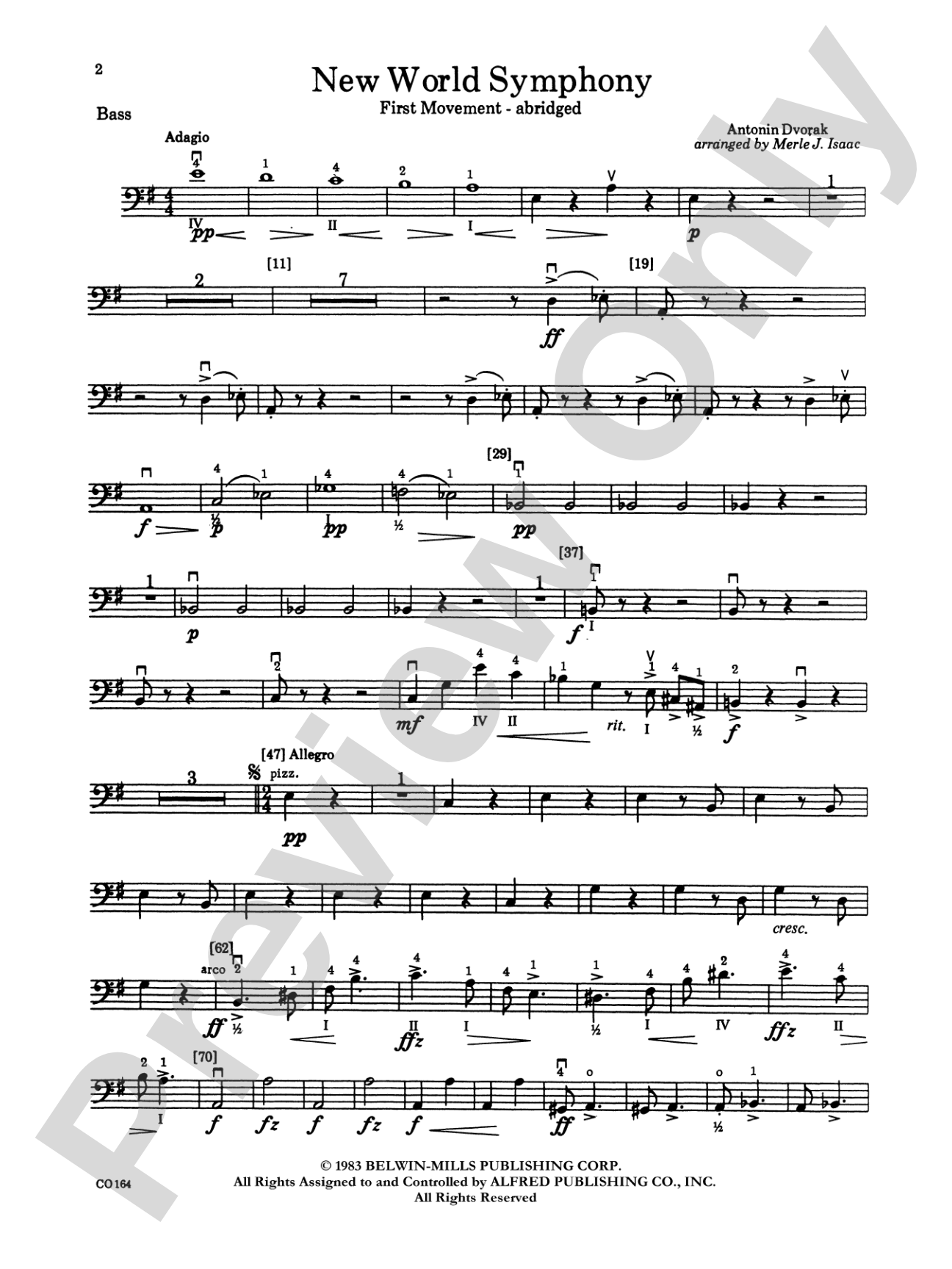 New World Symphony: String Bass