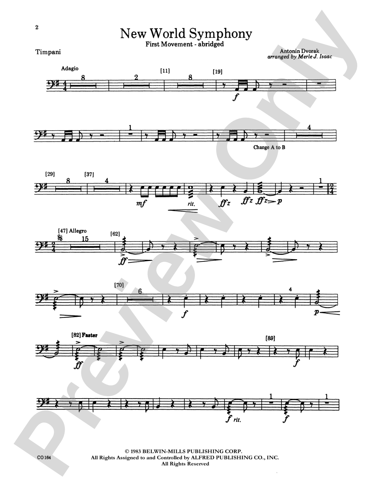 New World Symphony: Timpani