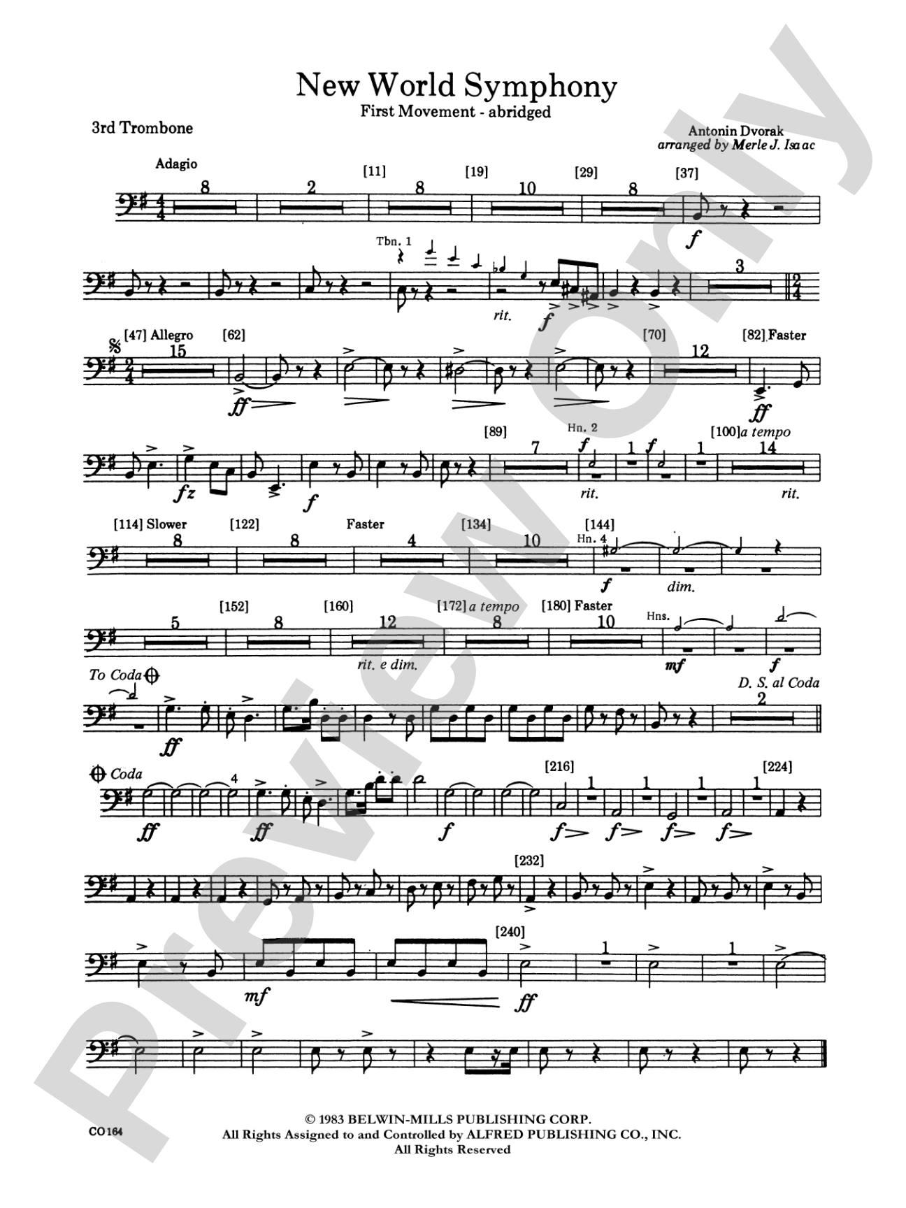 New World Symphony: 3rd Trombone