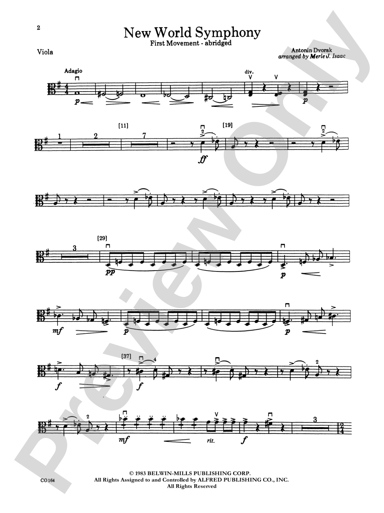 New World Symphony: Viola