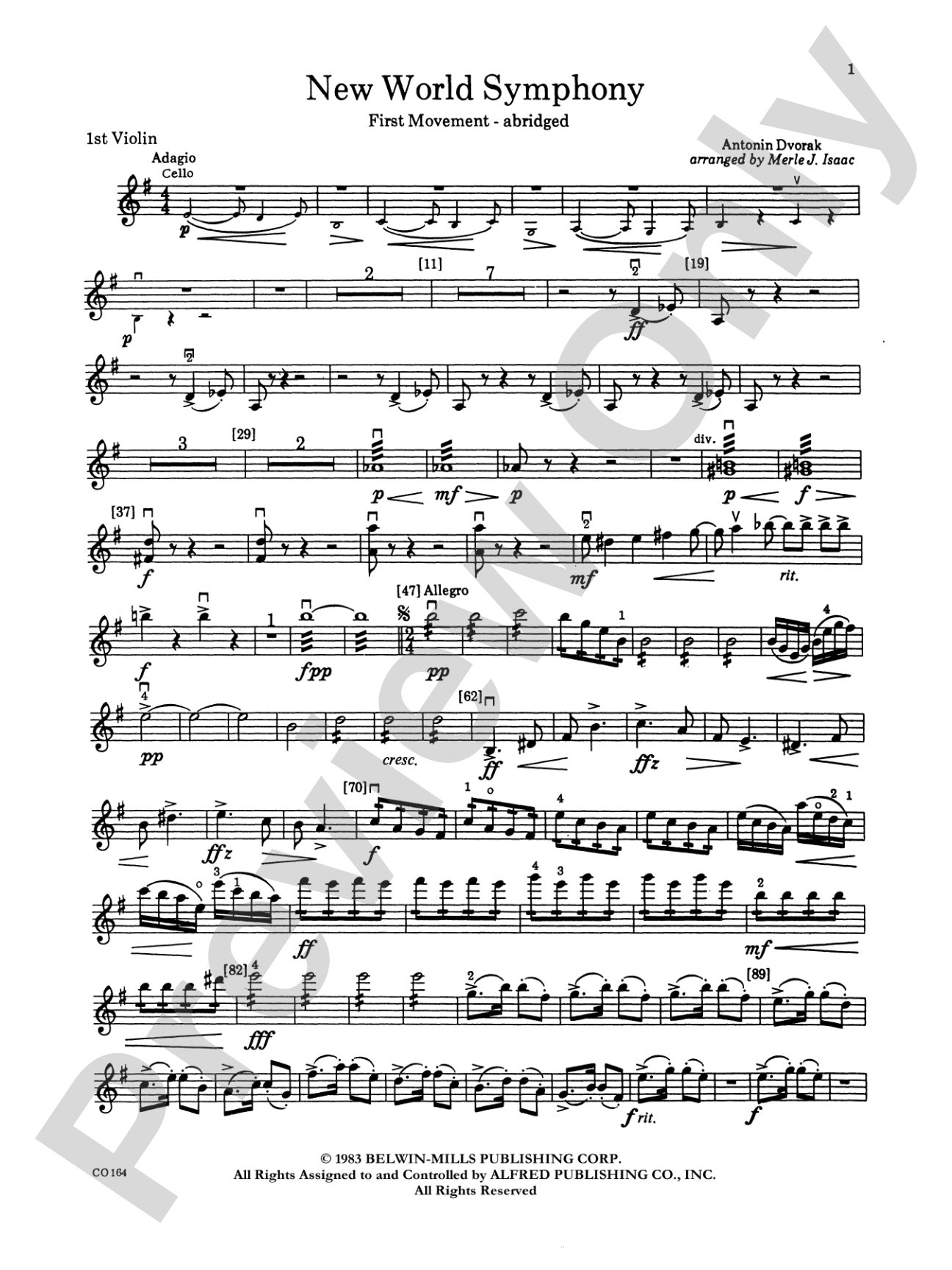 New World Symphony: 1st Violin