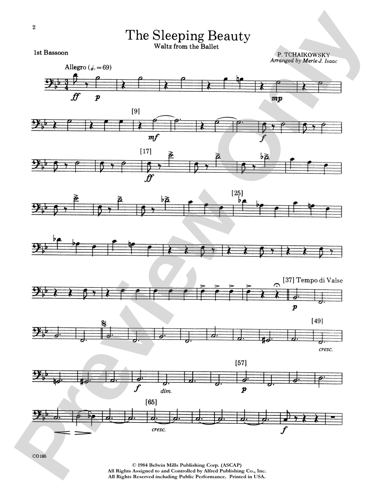 Sleeping Beauty (Waltz from the Ballet): Bassoon