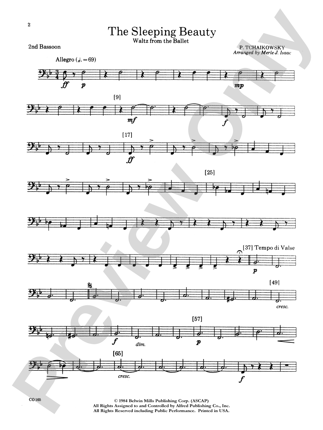 Sleeping Beauty (Waltz from the Ballet): 2nd Bassoon