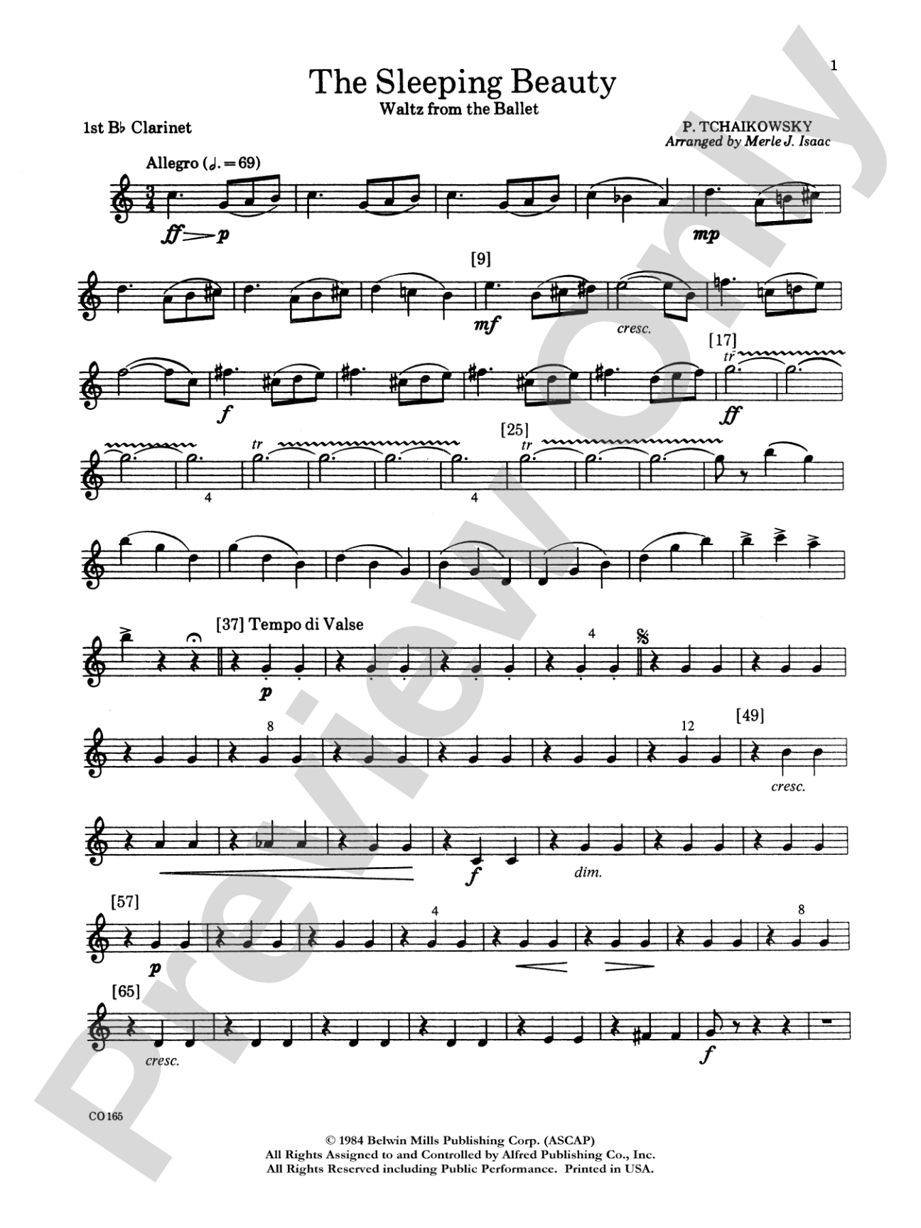 Sleeping Beauty (Waltz from the Ballet): 1st B-flat Clarinet