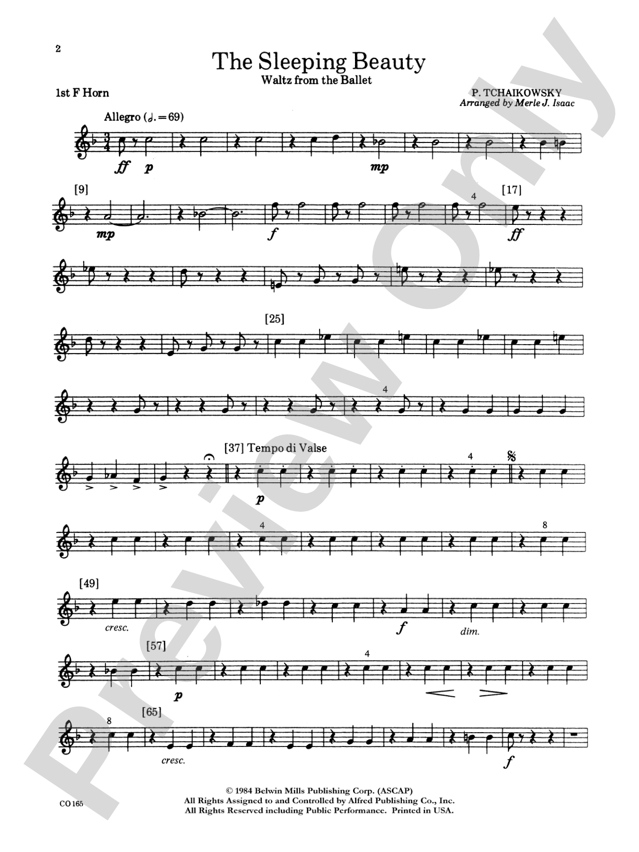 Sleeping Beauty (Waltz from the Ballet): 1st F Horn