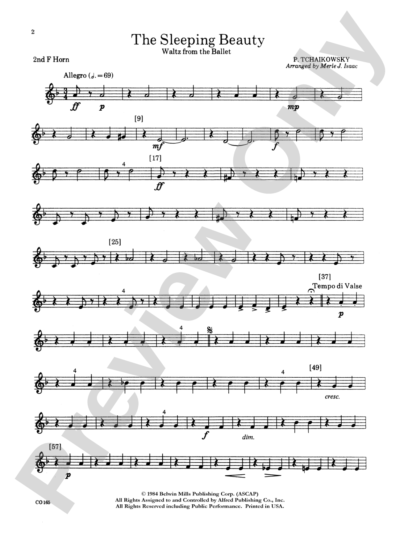Sleeping Beauty (Waltz from the Ballet): 2nd F Horn