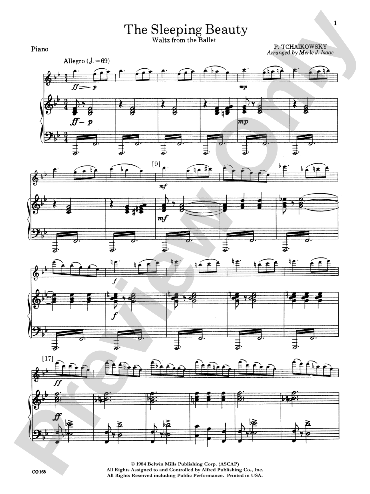 Sleeping Beauty (Waltz from the Ballet): Piano Accompaniment