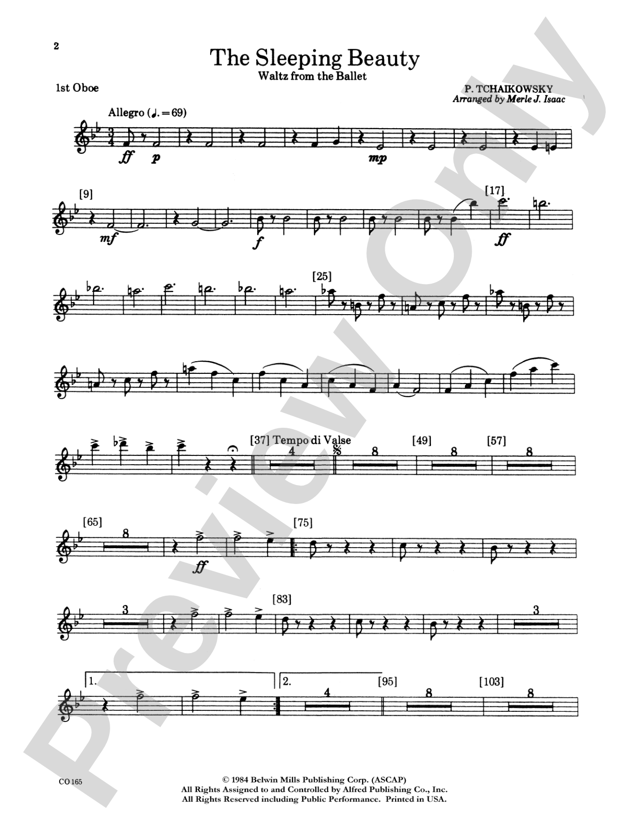 Sleeping Beauty (Waltz from the Ballet): Oboe