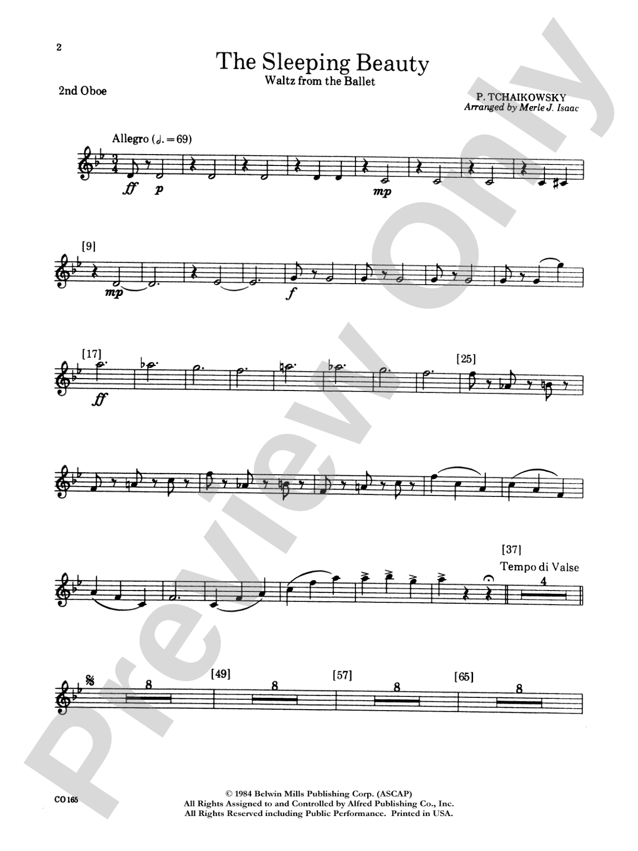 Sleeping Beauty (Waltz from the Ballet): 2nd Oboe