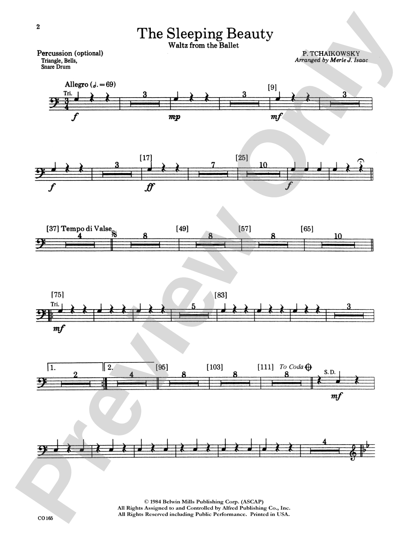 Sleeping Beauty (Waltz from the Ballet): 1st Percussion