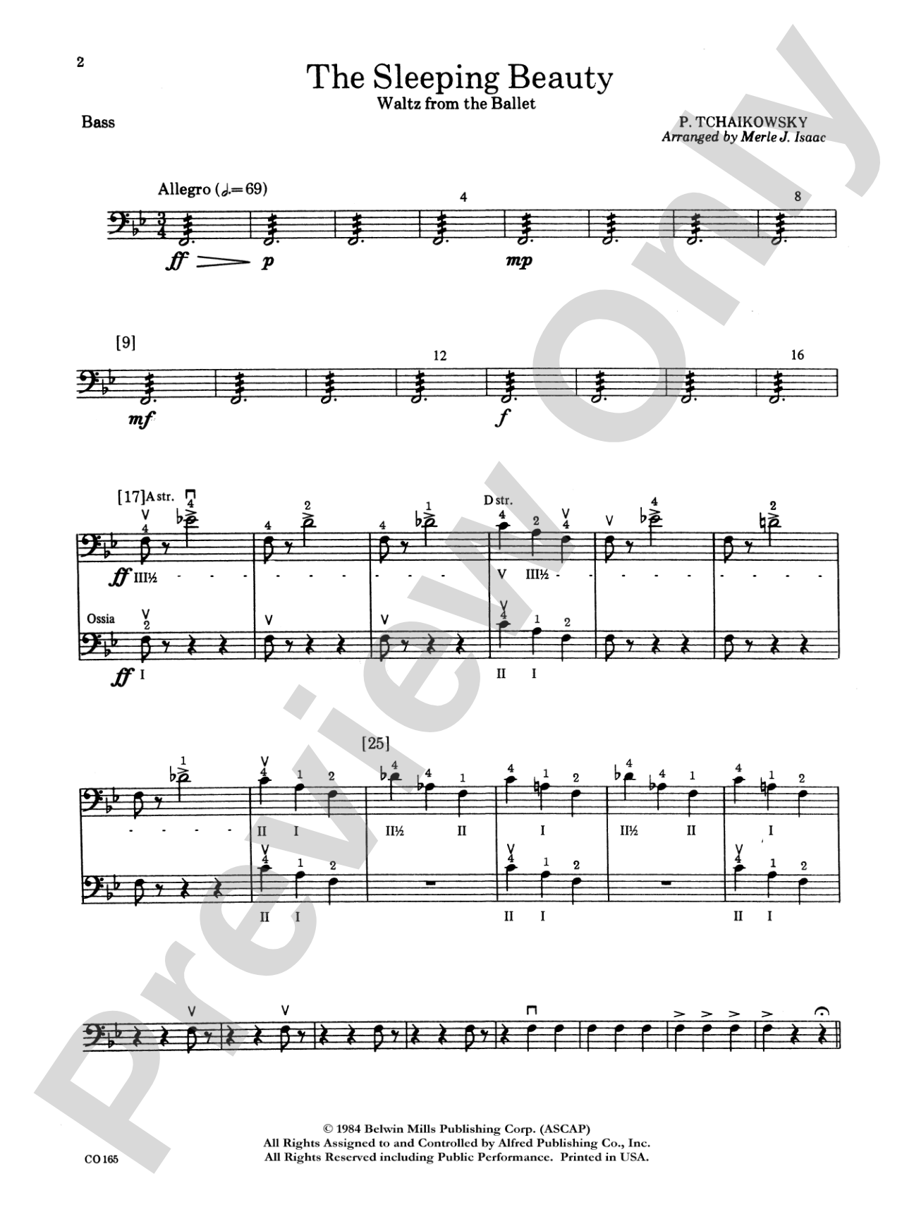 Sleeping Beauty (Waltz from the Ballet): String Bass