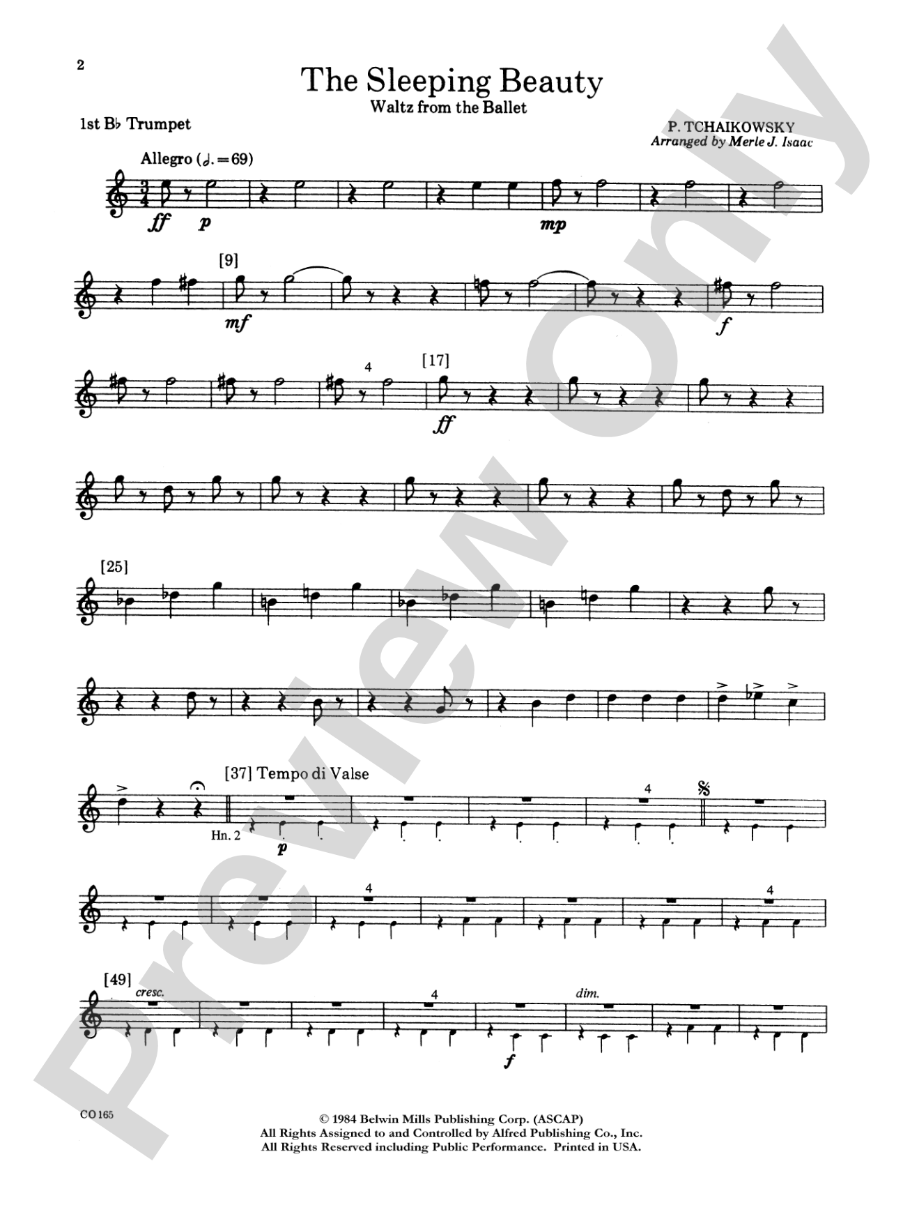 Sleeping Beauty (Waltz from the Ballet): 1st B-flat Trumpet