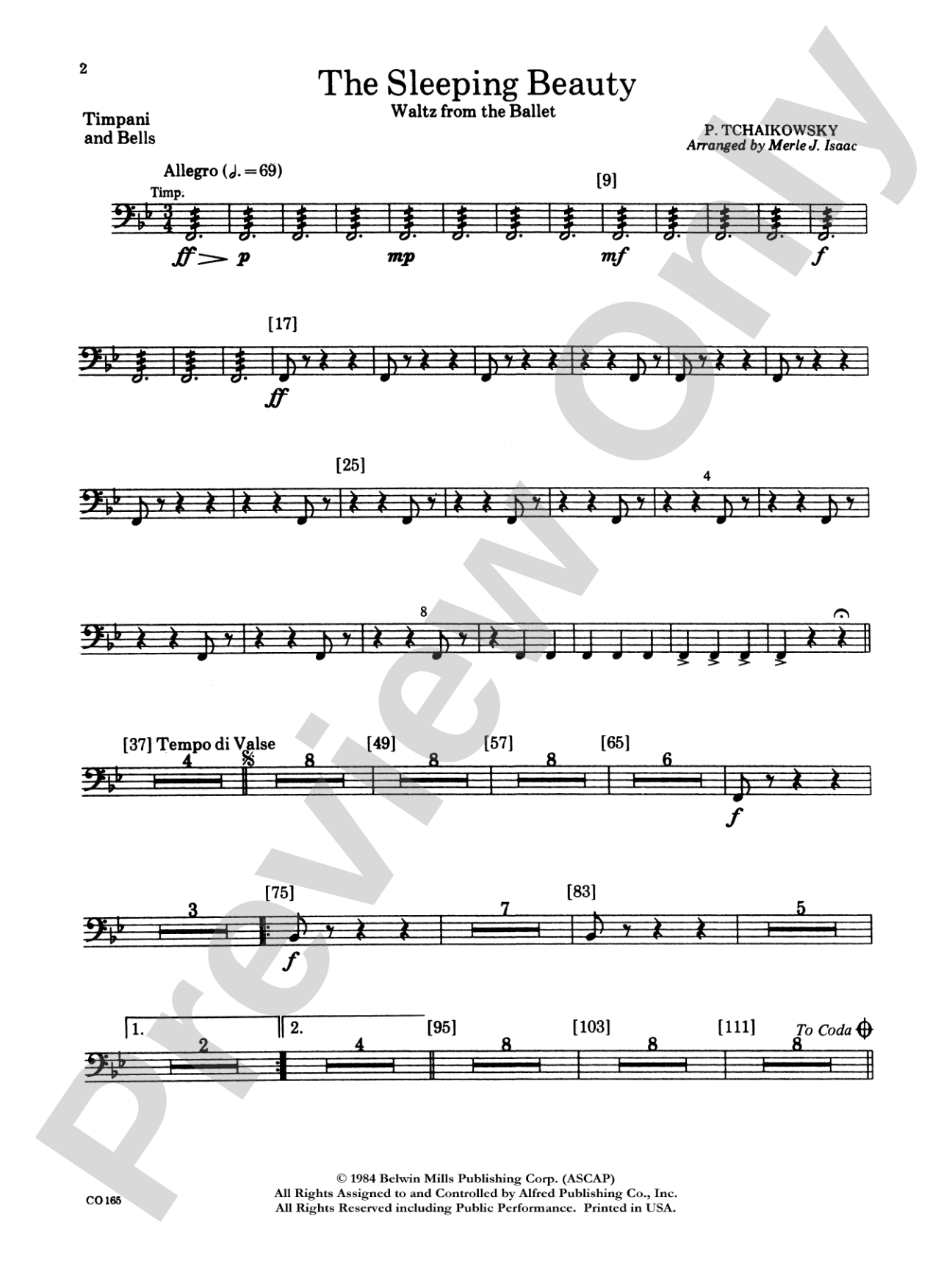 Sleeping Beauty (Waltz from the Ballet): Timpani