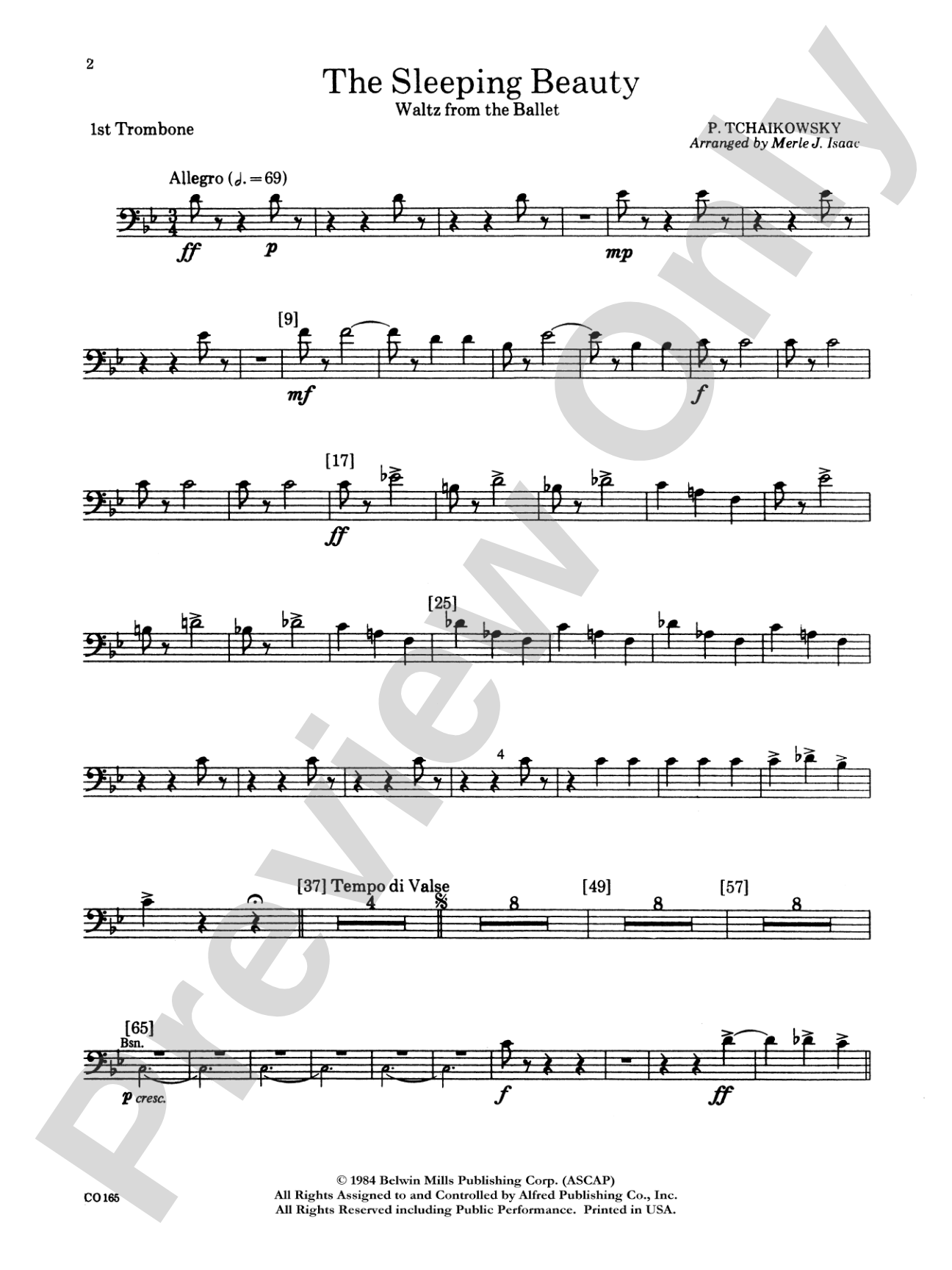 Sleeping Beauty (Waltz from the Ballet): 1st Trombone