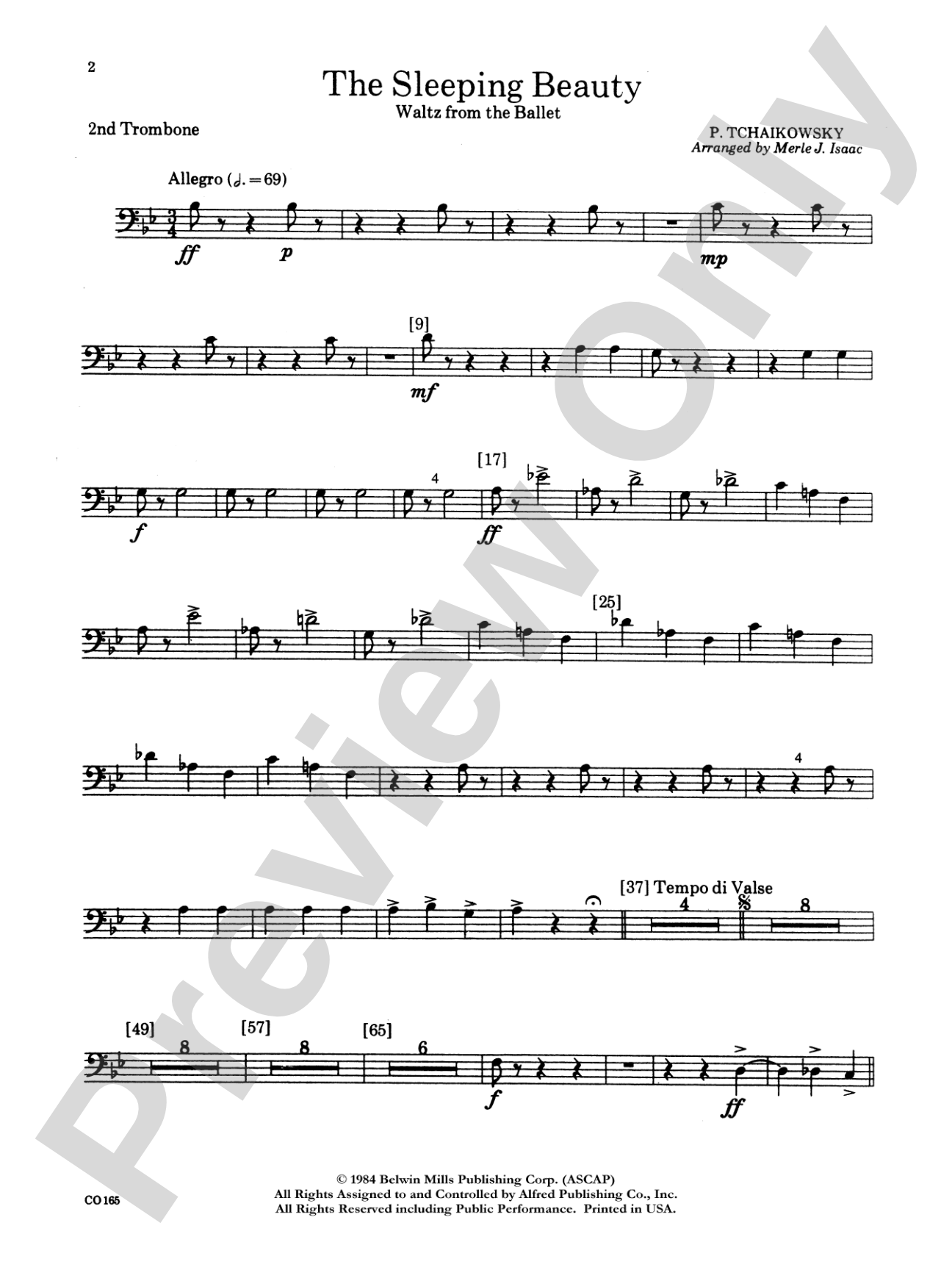 Sleeping Beauty (Waltz from the Ballet): 2nd Trombone