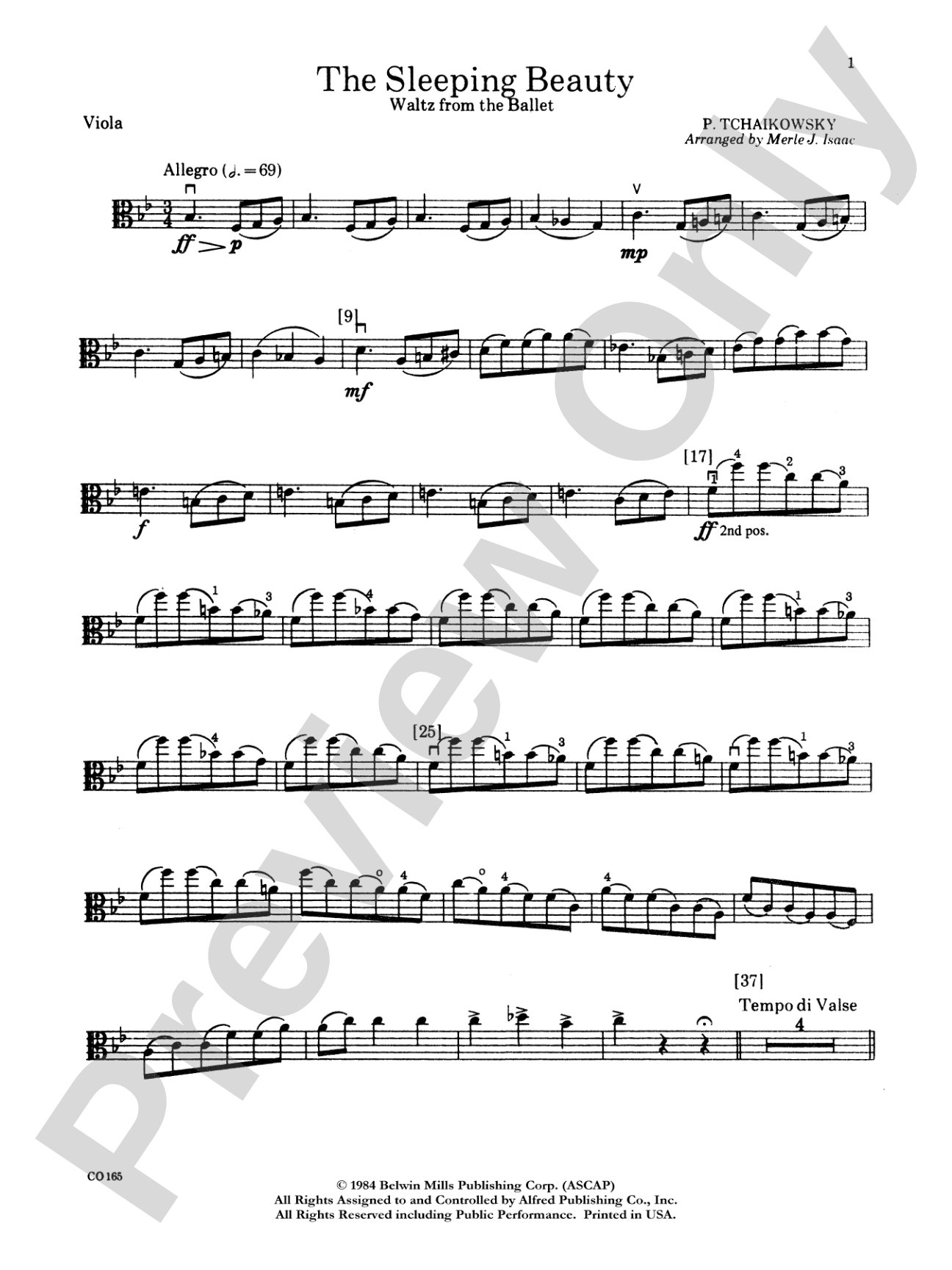 Sleeping Beauty (Waltz from the Ballet): Viola
