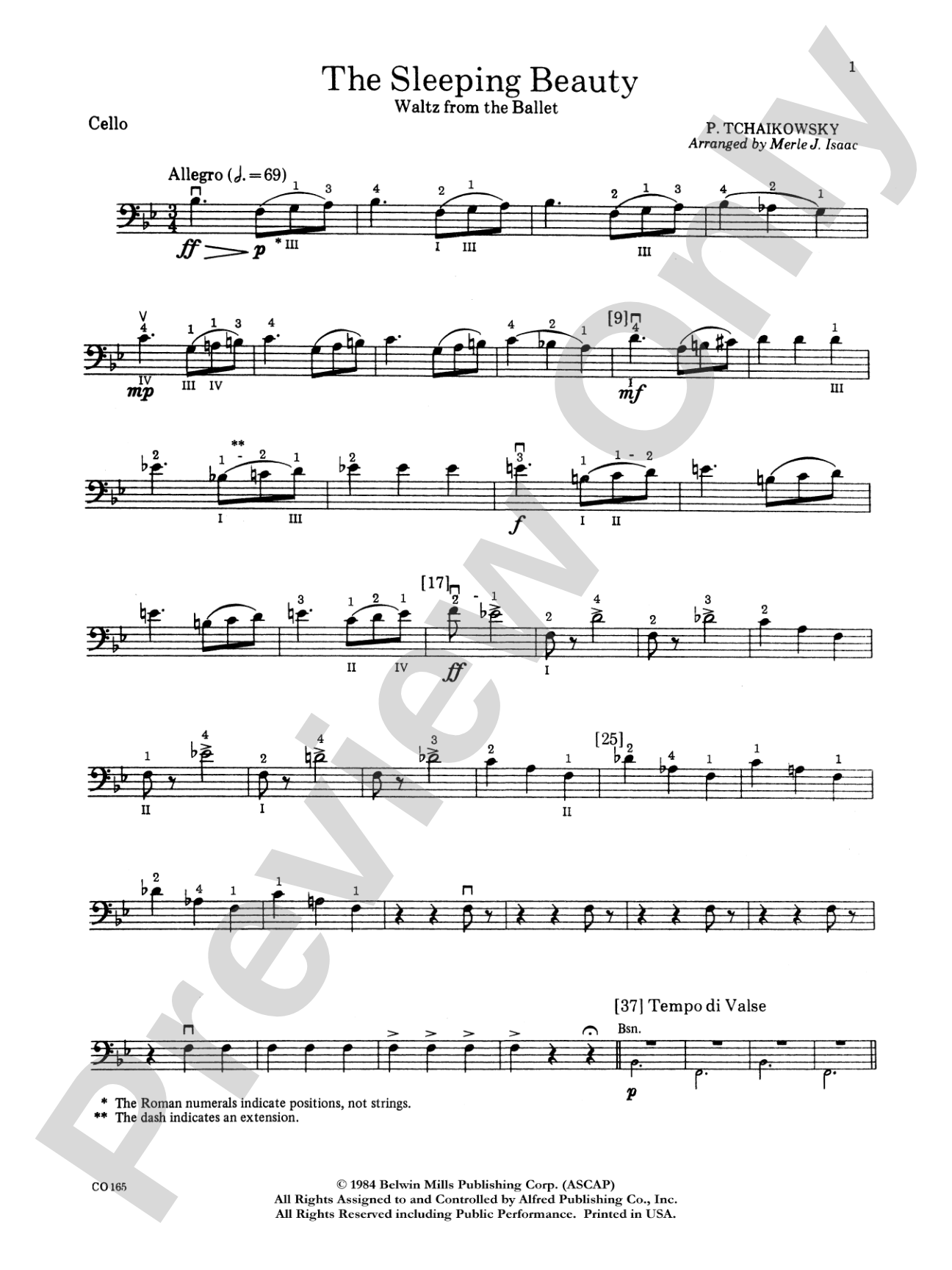 Sleeping Beauty (Waltz from the Ballet): Cello