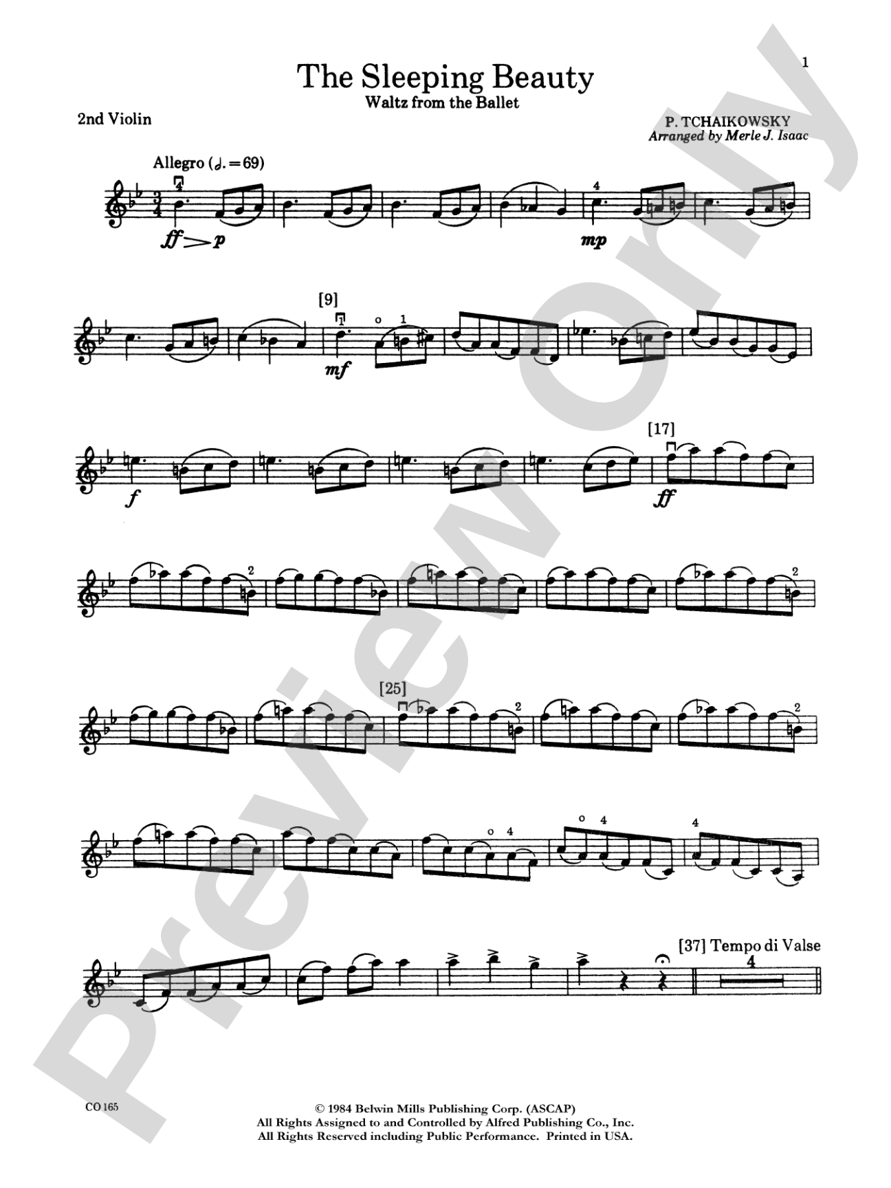 Sleeping Beauty (Waltz from the Ballet): 2nd Violin